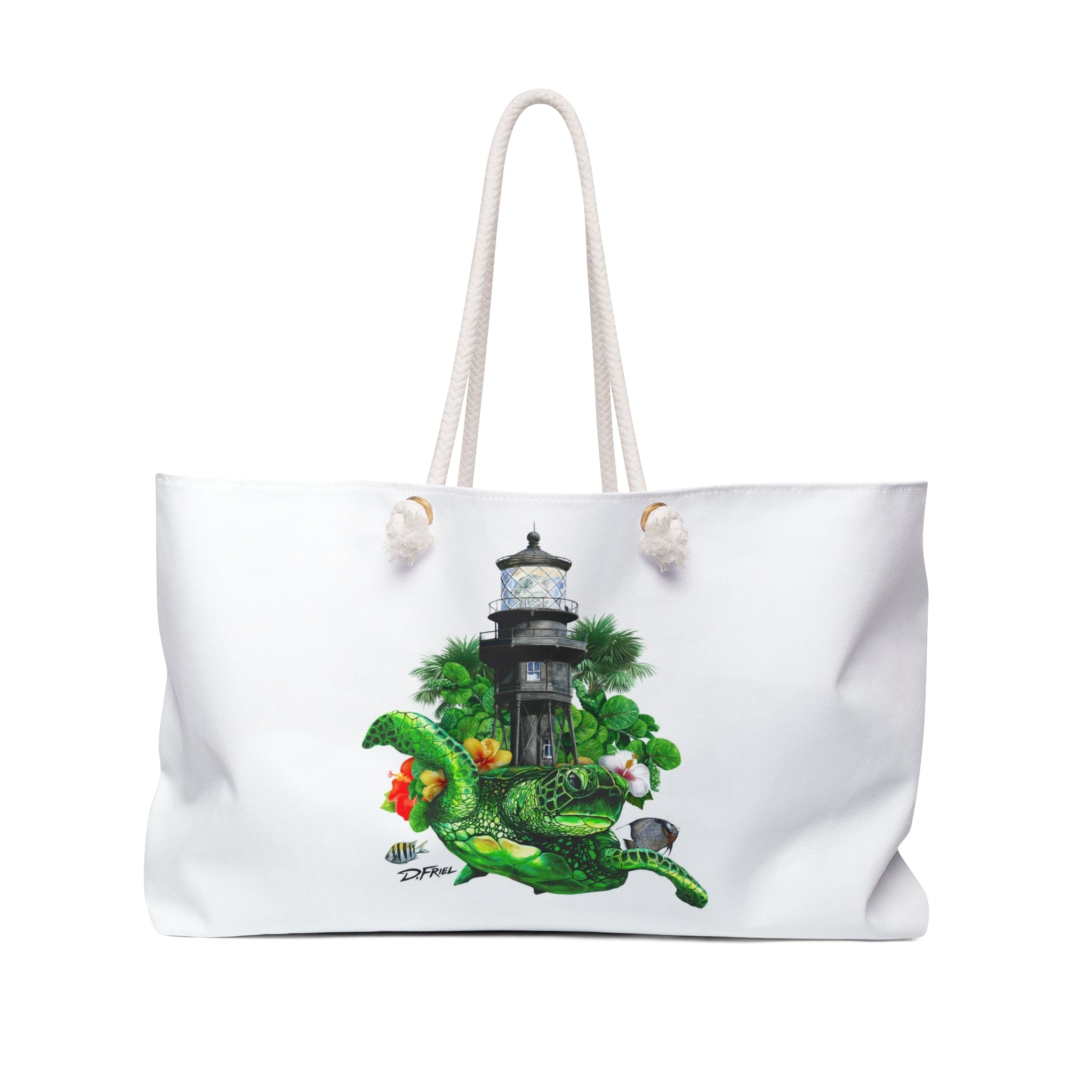 Hillsboro Lighthouse Turtle Getaway Art Bag