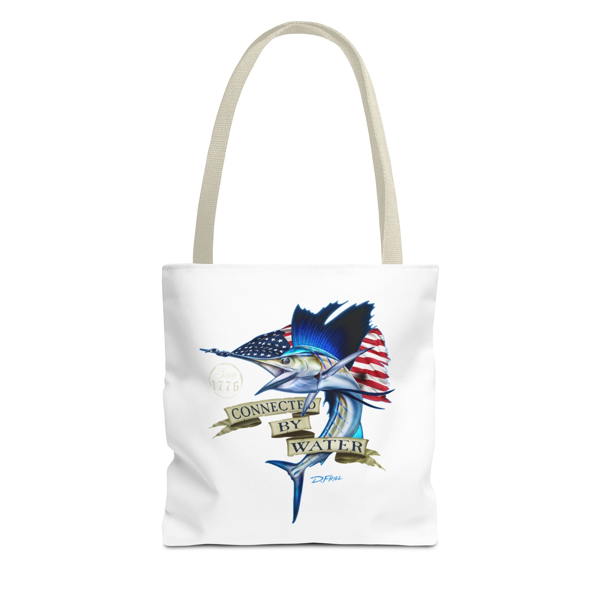 1776 Heritage Sailfish Tote Bag in White