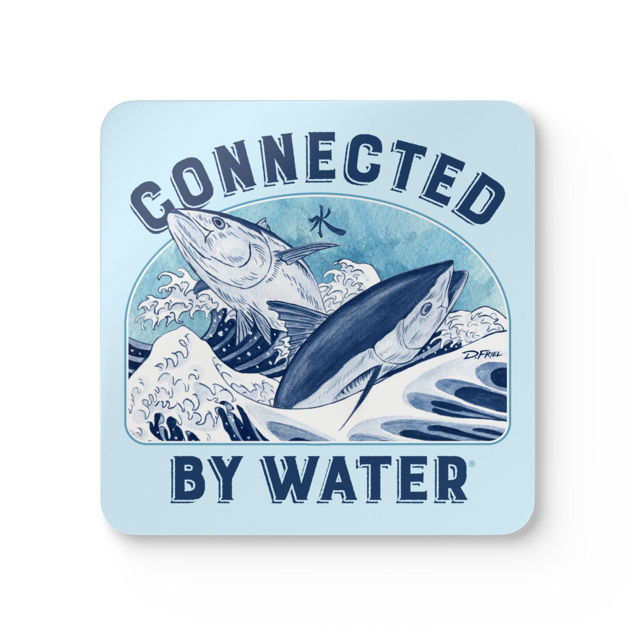 Tsunagaru Wave Cork Coasters - Set of 4 Drink