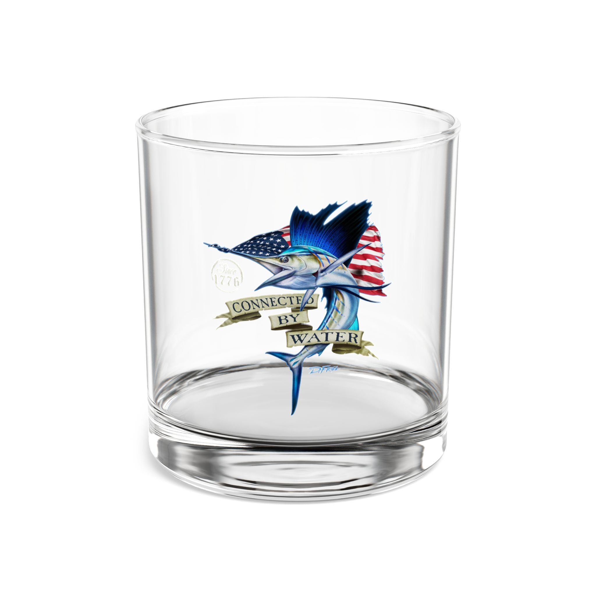 1776 Patriot Sailfish Whiskey Glass — 10oz Rocks Glass
