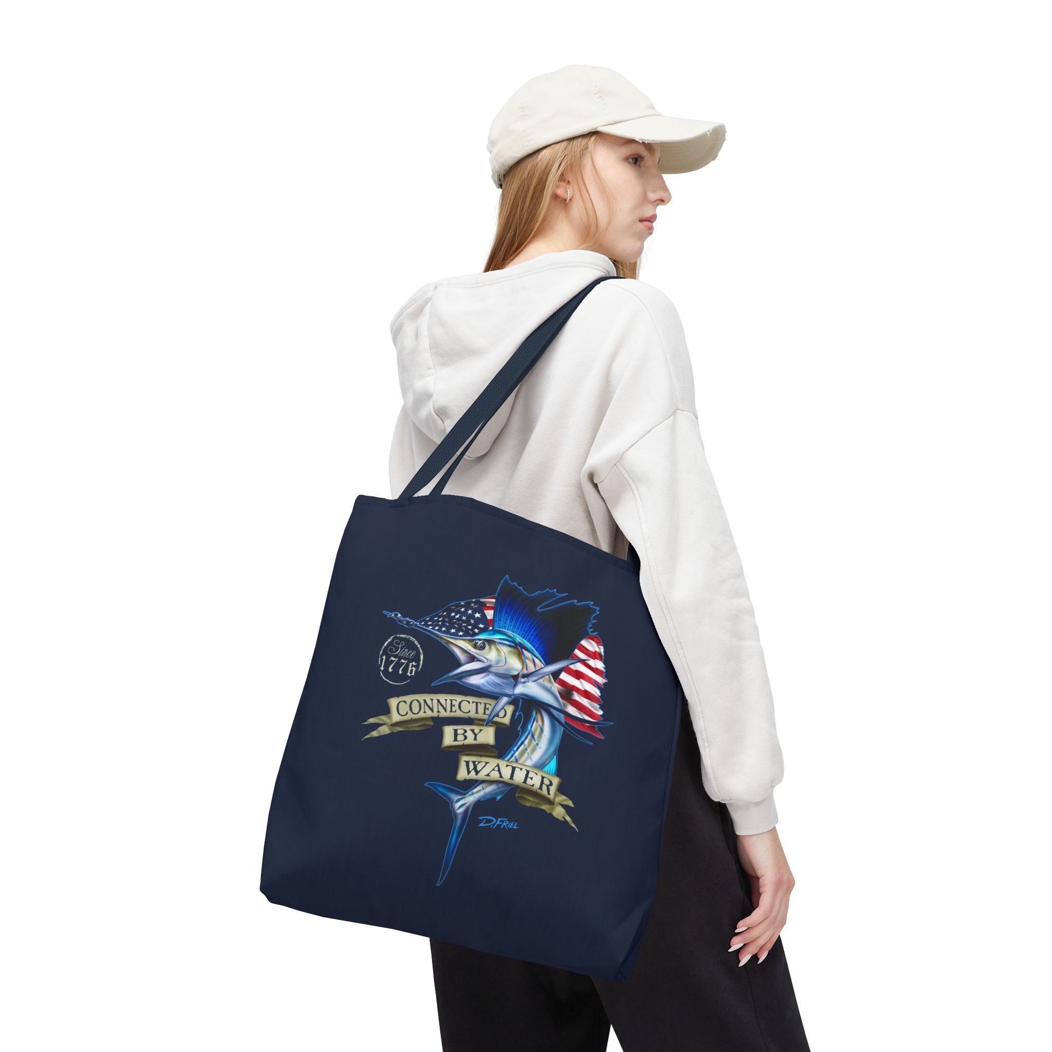 1776 Heritage Sailfish Tote Bag in Offshore Blue