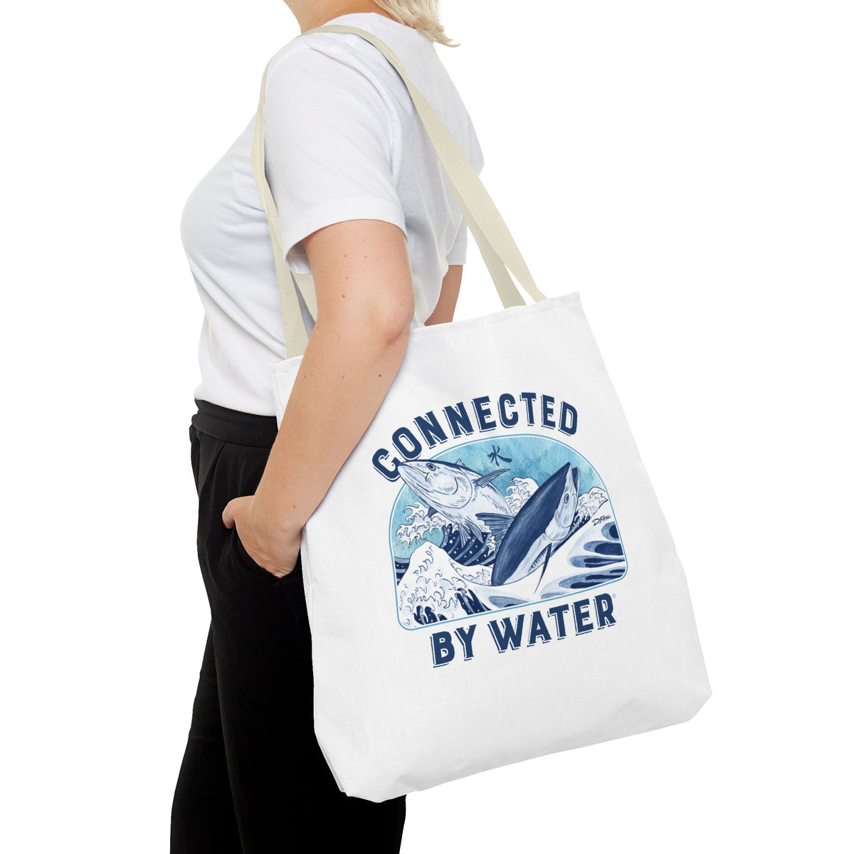 Tsunagaru (Hokusai) Bluefin - Beach Tote - Eco-Friendly Beach Essential for Ocean Lovers