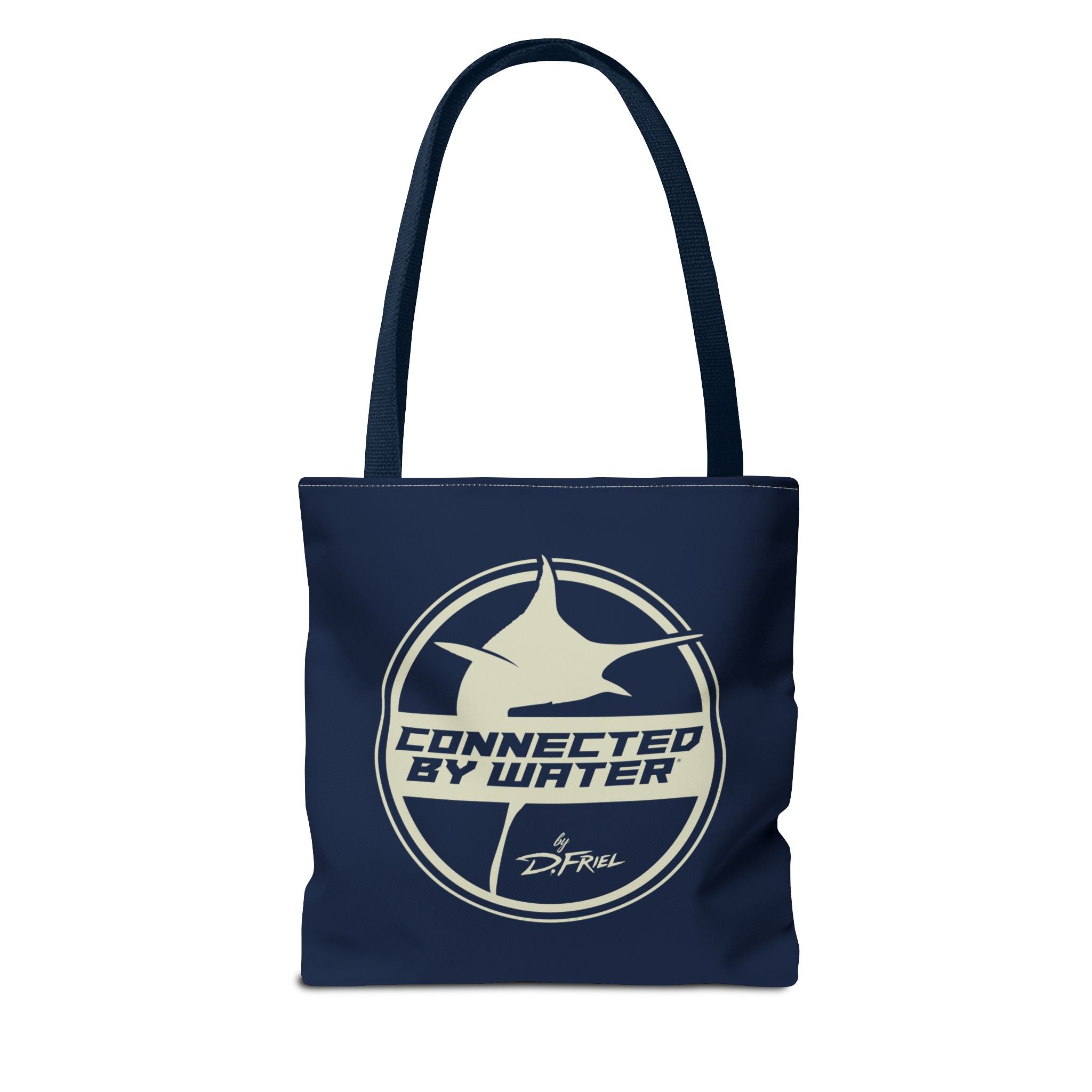 Connected Sportfish Logo Tote Bag | Parchment + Offshore Blue