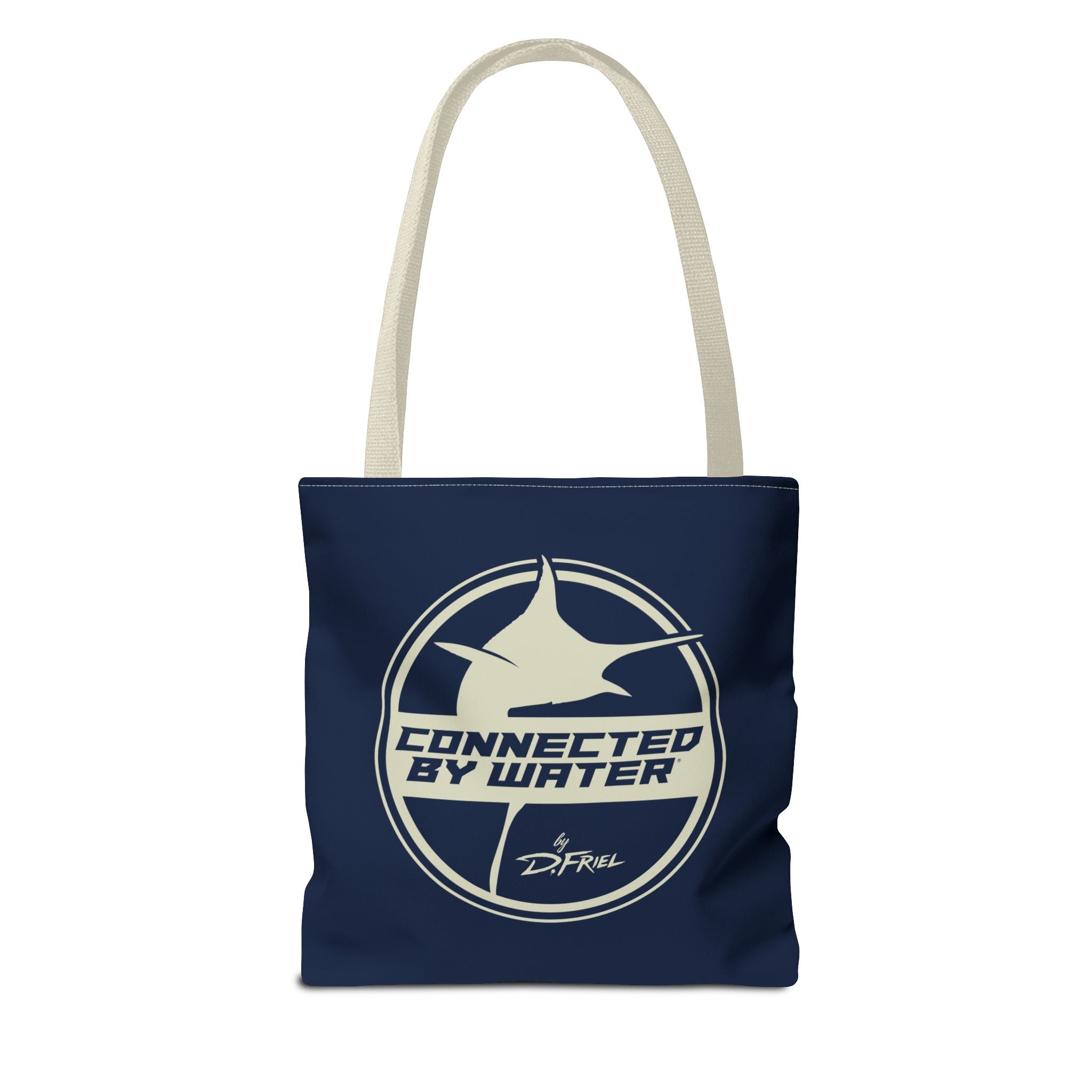 Connected Sportfish Logo Tote Bag | Parchment + Offshore Blue
