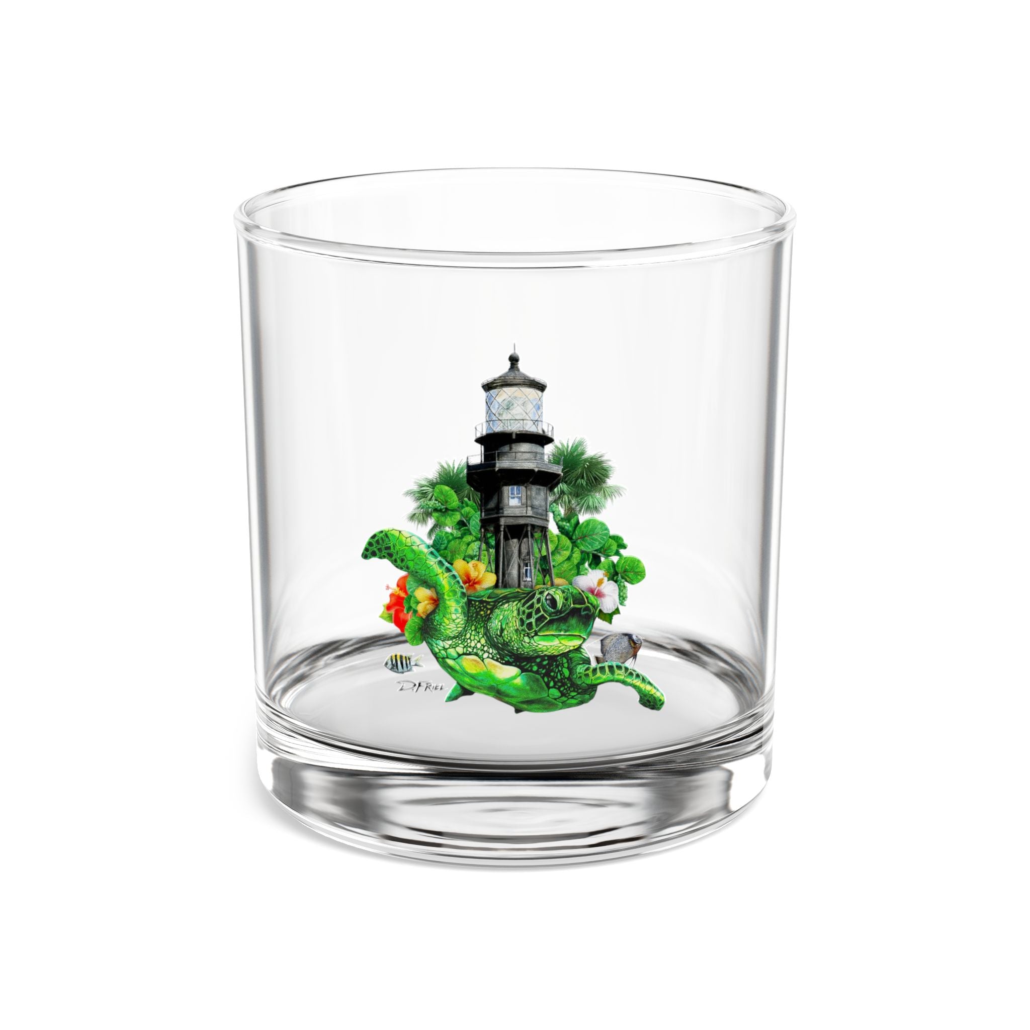 Hillsboro Lighthouse Turtle Whiskey Glass, 10oz
