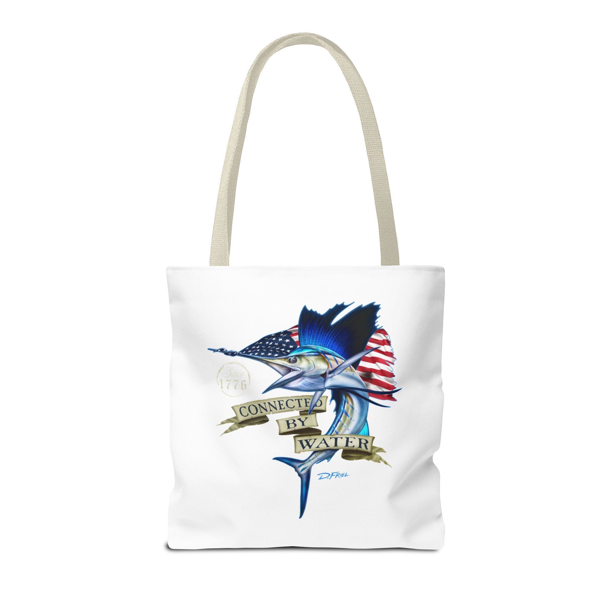 1776 Heritage Sailfish Tote Bag in White