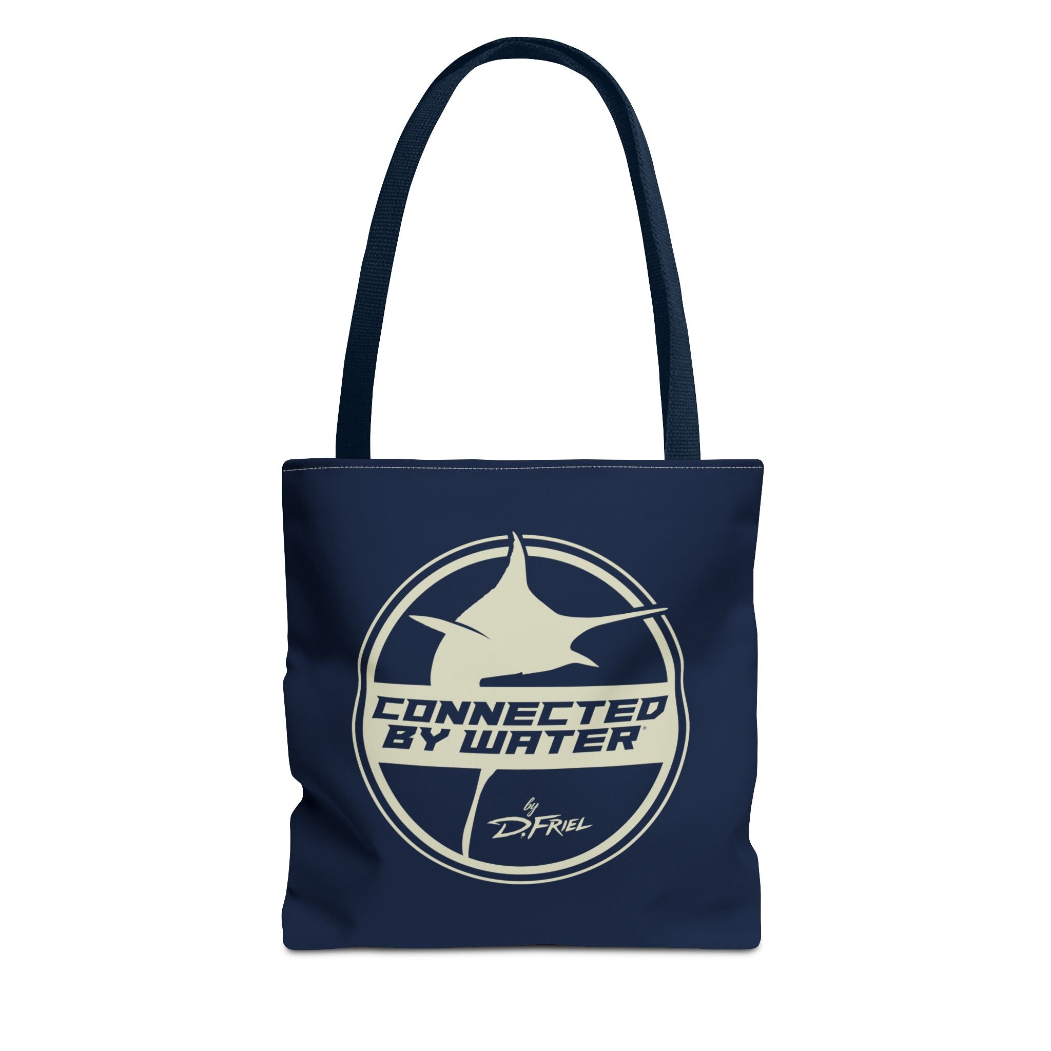 Connected Sportfish Logo Tote Bag | Parchment + Offshore Blue