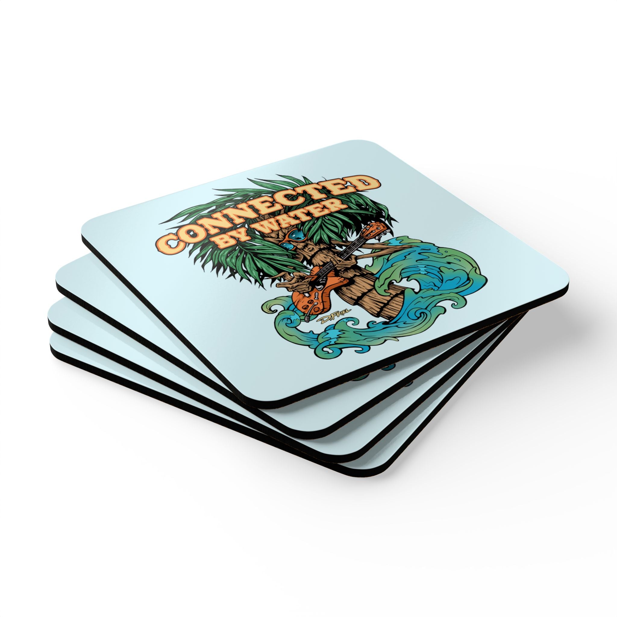 Palm Tree Island Jams - Cork Coaster Set