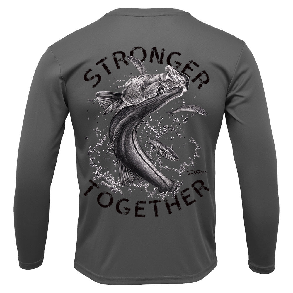Last Chance! Performance LS Crew - Stronger Together Shirt with Silver Snook Art