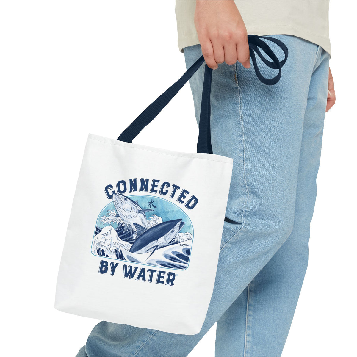 Tsunagaru (Hokusai) Bluefin - Beach Tote - Eco-Friendly Beach Essential for Ocean Lovers