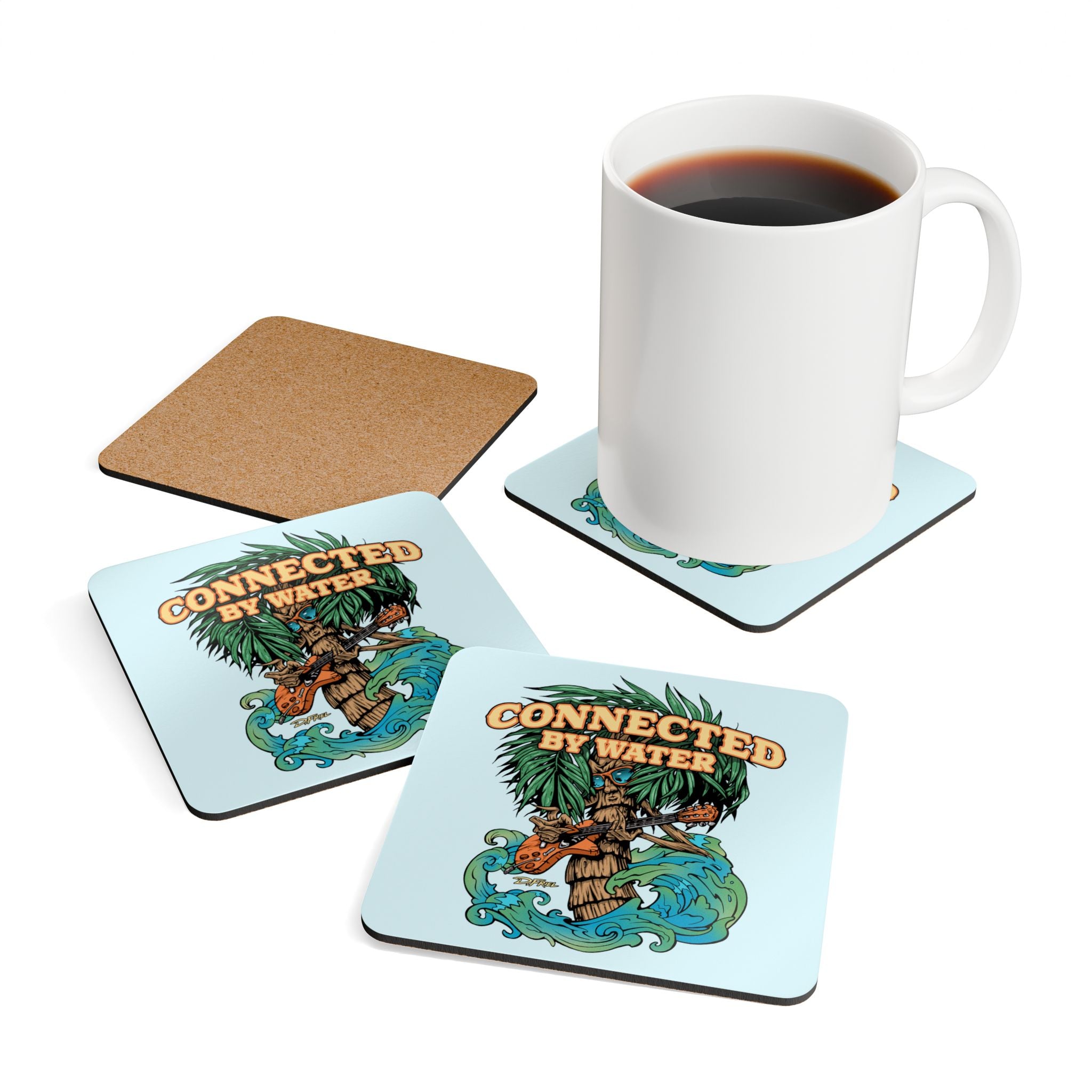 Palm Tree Island Jams - Cork Coaster Set