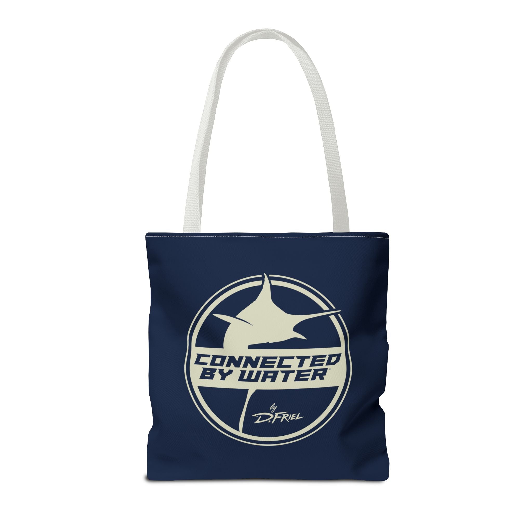 Connected Sportfish Logo Tote Bag | Parchment + Offshore Blue