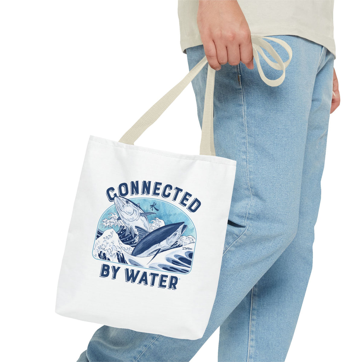 Tsunagaru (Hokusai) Bluefin - Beach Tote - Eco-Friendly Beach Essential for Ocean Lovers