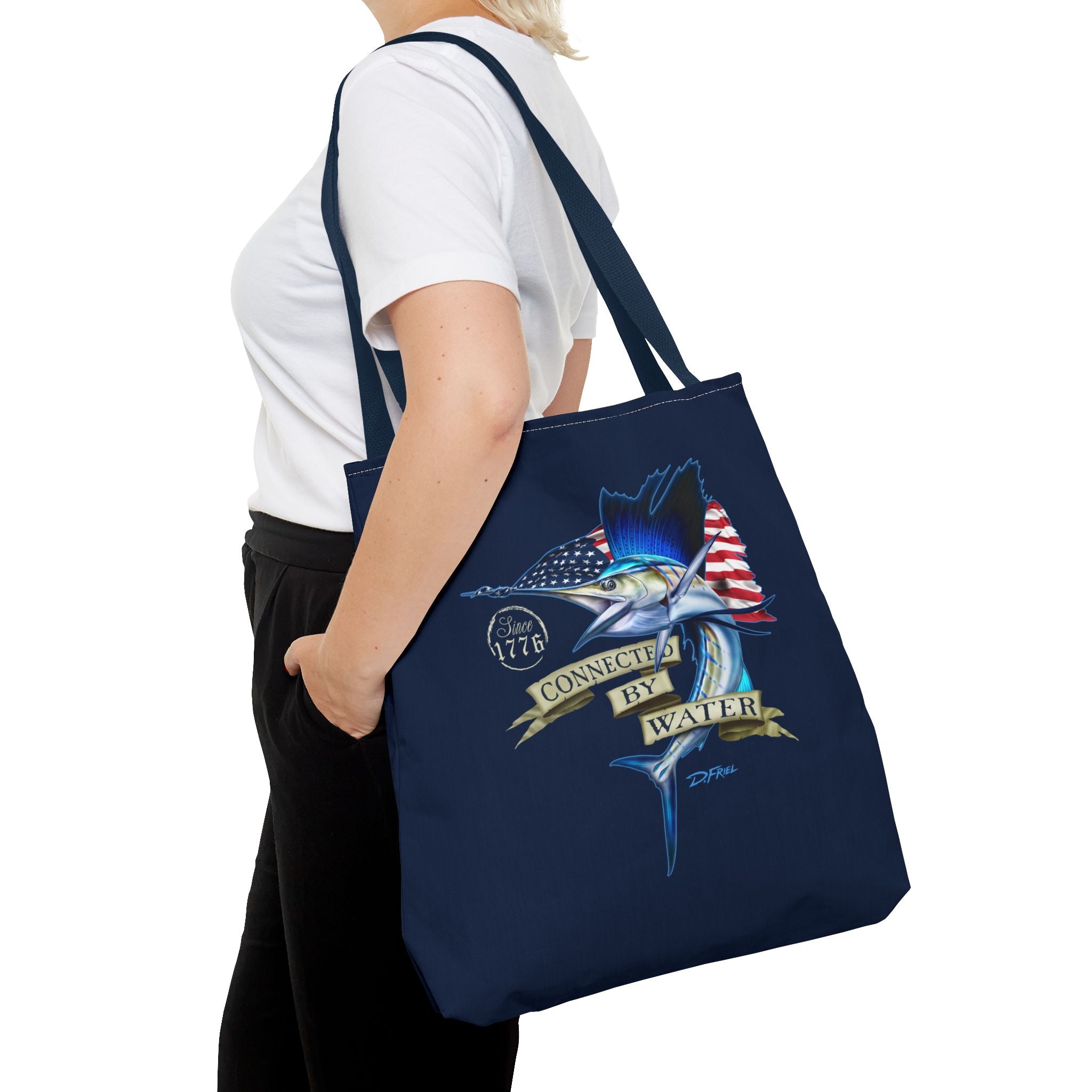 1776 Heritage Sailfish Tote Bag in Offshore Blue