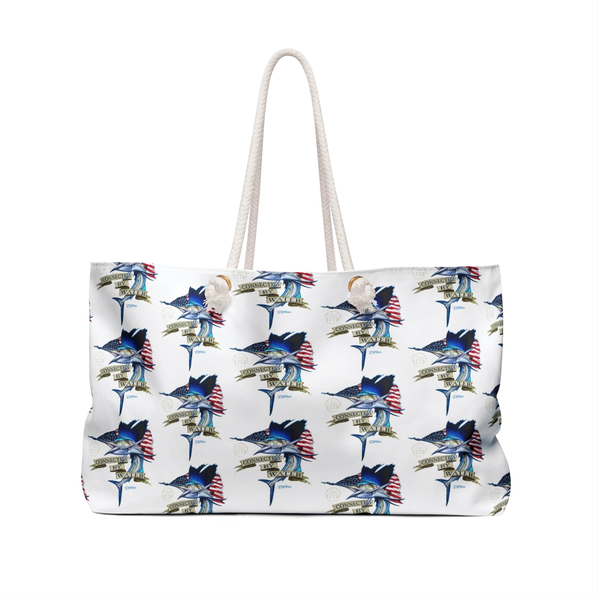 1776 Heritage Patriot Sailfish Pattern Getaway Bag in White