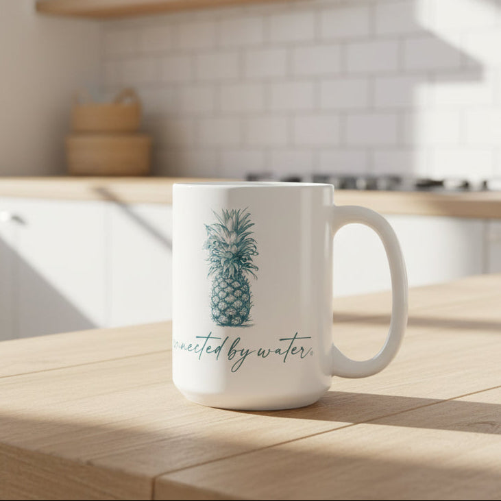 Palm Beach Breezy Pineapple / CBW Ceramic Mug / Double Sided