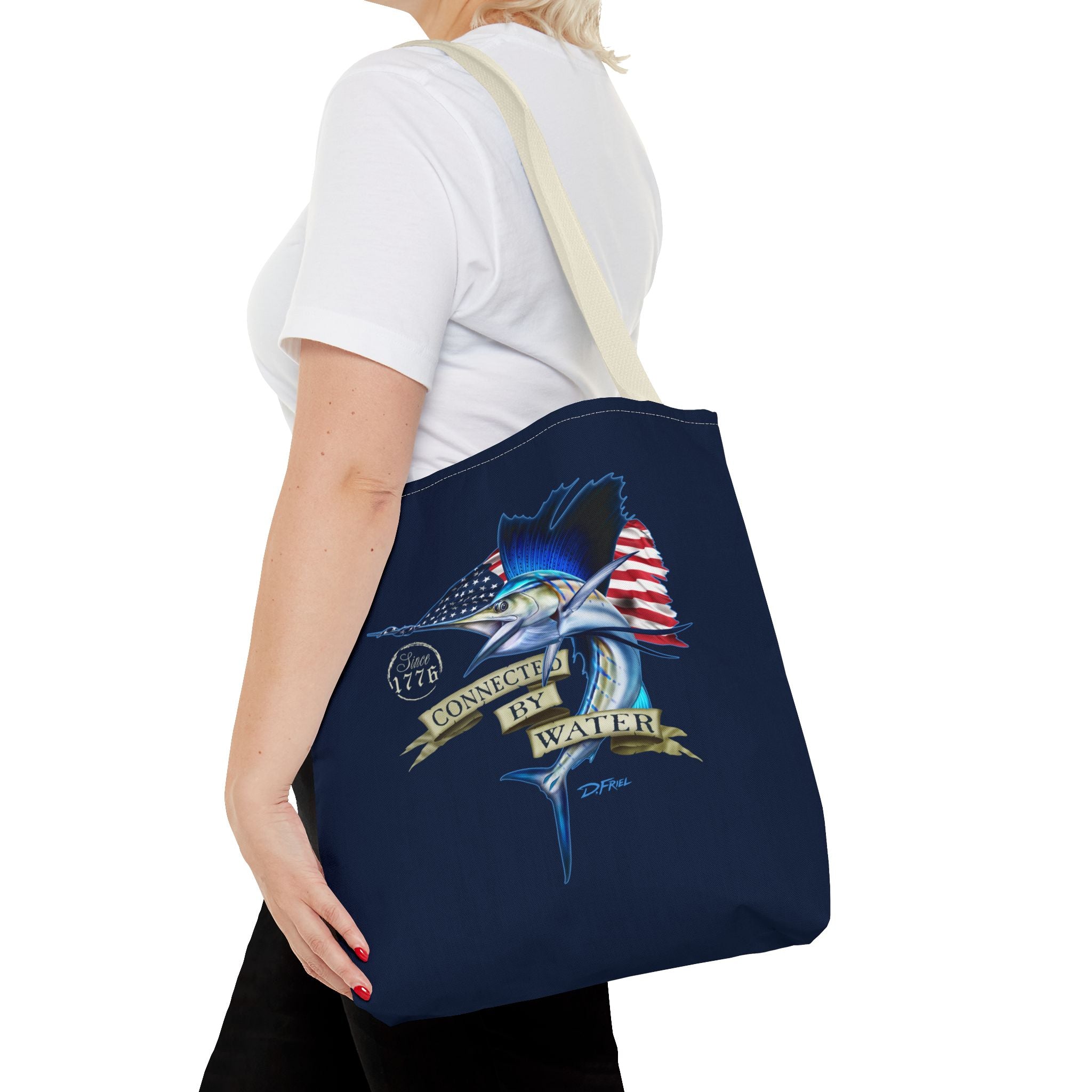 1776 Heritage Sailfish Tote Bag in Offshore Blue