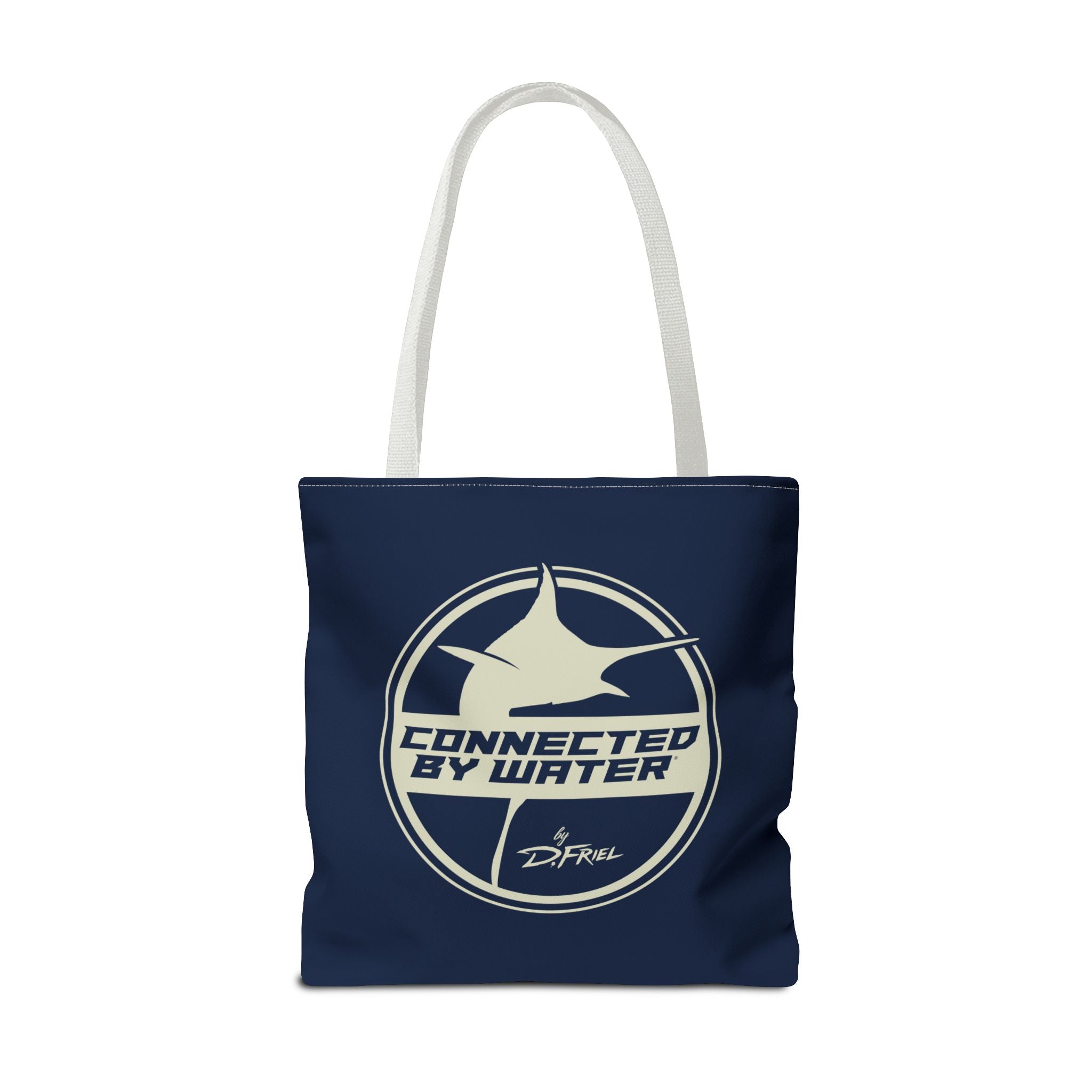 Connected Sportfish Logo Tote Bag | Parchment + Offshore Blue