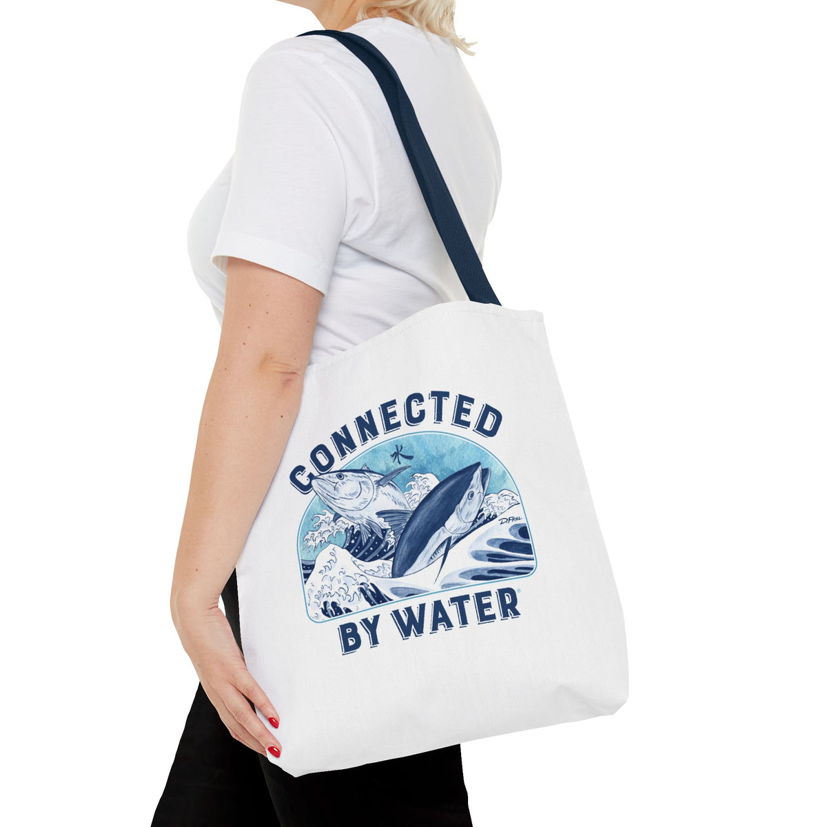 Tsunagaru (Hokusai) Bluefin - Beach Tote - Eco-Friendly Beach Essential for Ocean Lovers