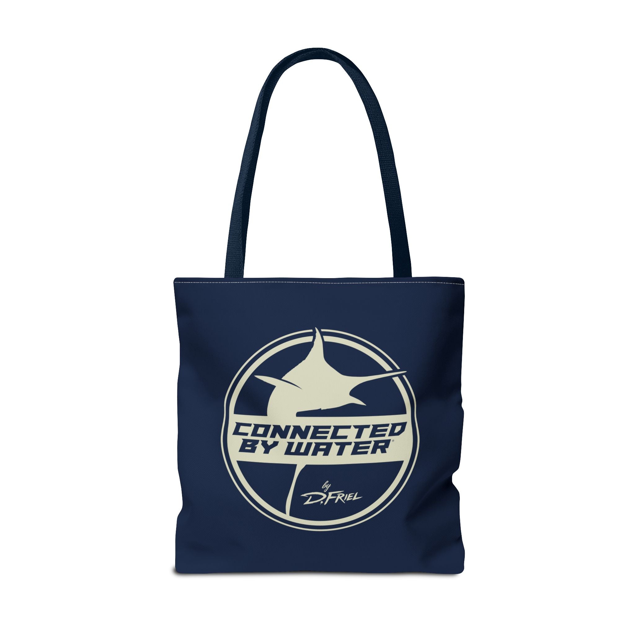 Connected Sportfish Logo Tote Bag | Parchment + Offshore Blue