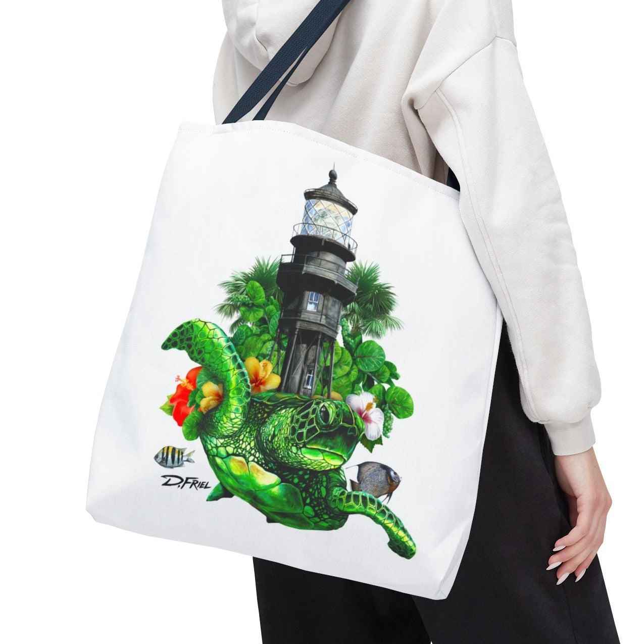 Hillsboro Lighthouse Turtle Tote Bag