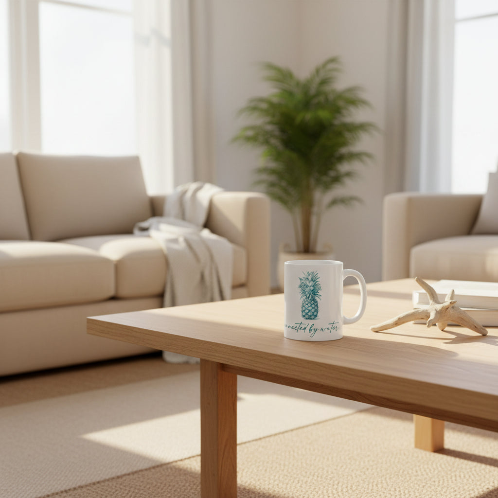 Palm Beach Breezy Pineapple / CBW Ceramic Mug / Double Sided