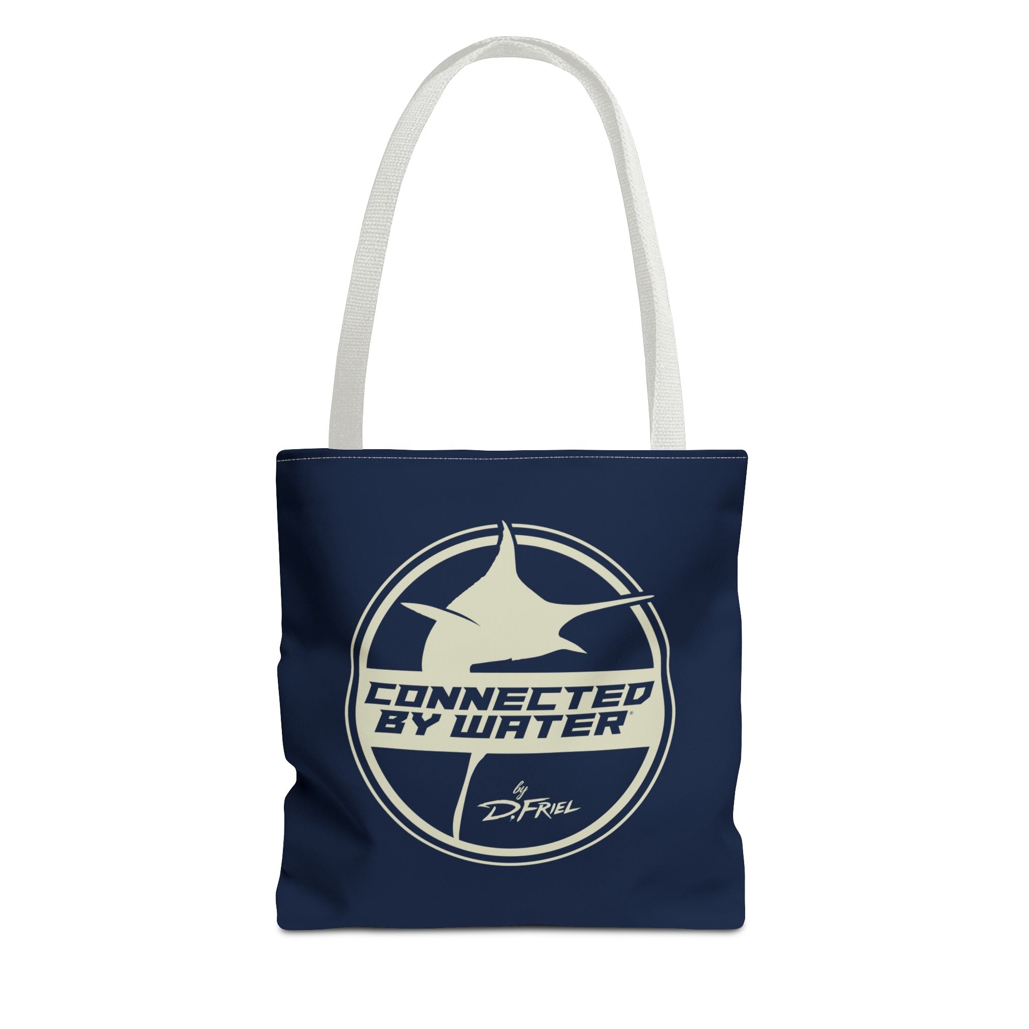 Connected Sportfish Logo Tote Bag | Parchment + Offshore Blue