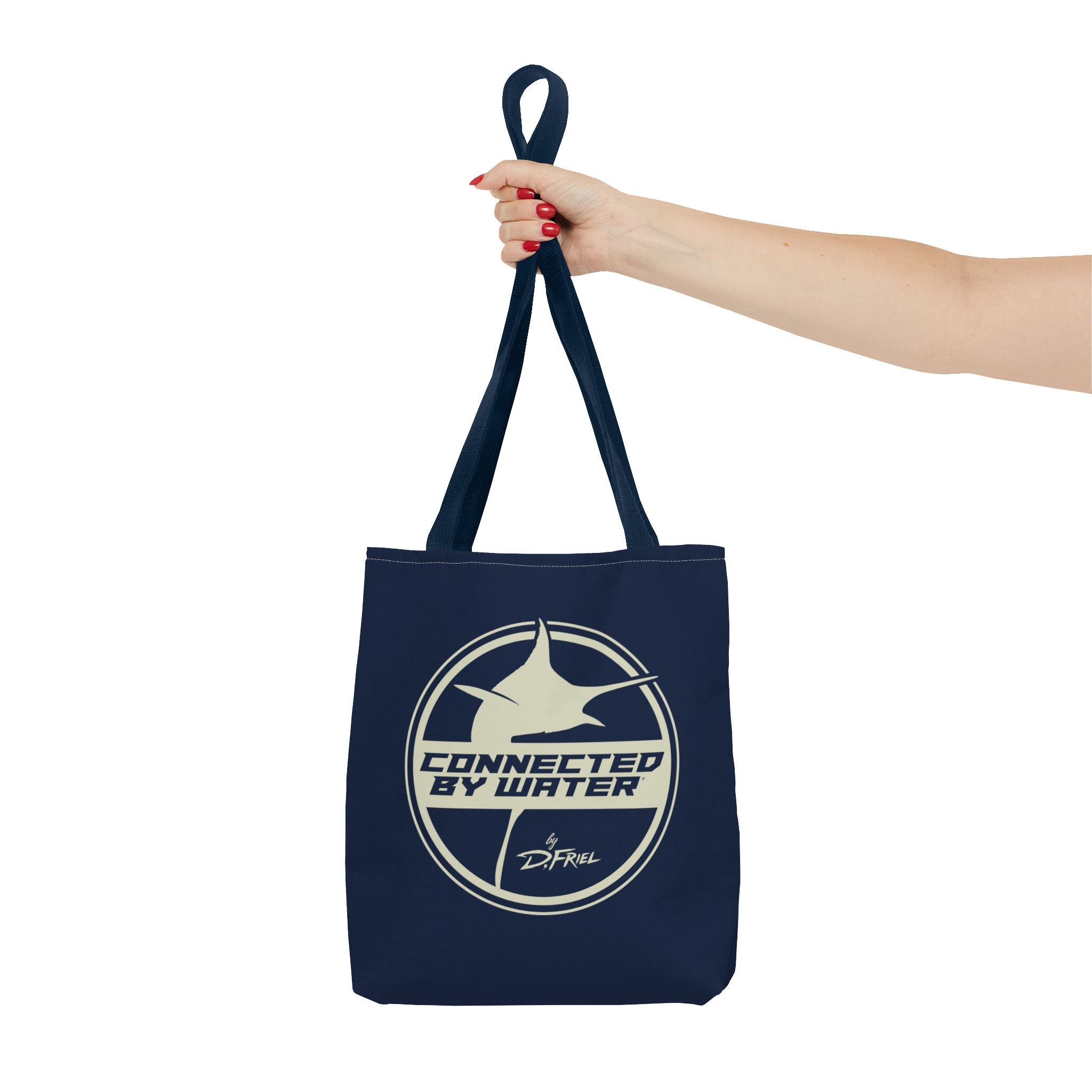 Connected Sportfish Logo Tote Bag | Parchment + Offshore Blue