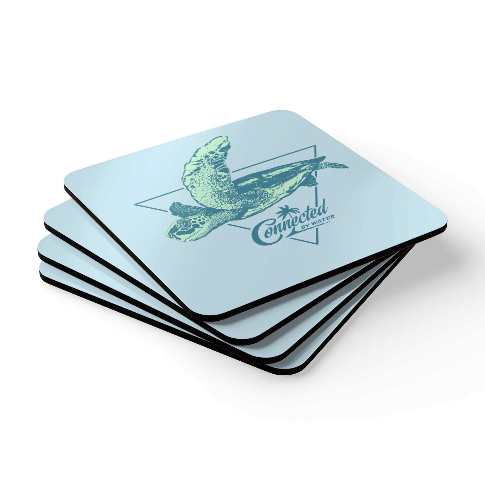 Palm Beach Collection Turtle Connection Cork Coasters - Set of 4 Drink