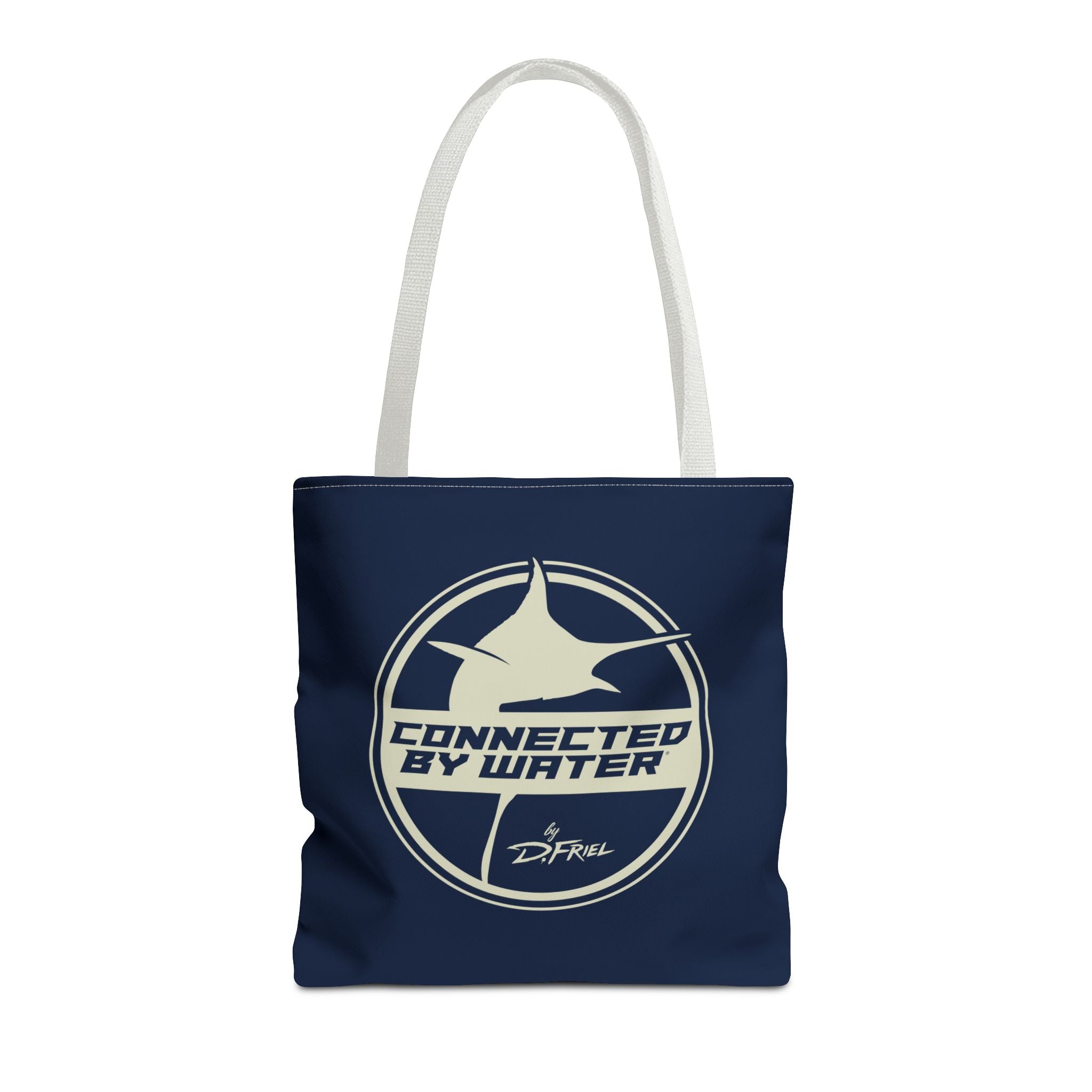 Connected Sportfish Logo Tote Bag | Parchment + Offshore Blue