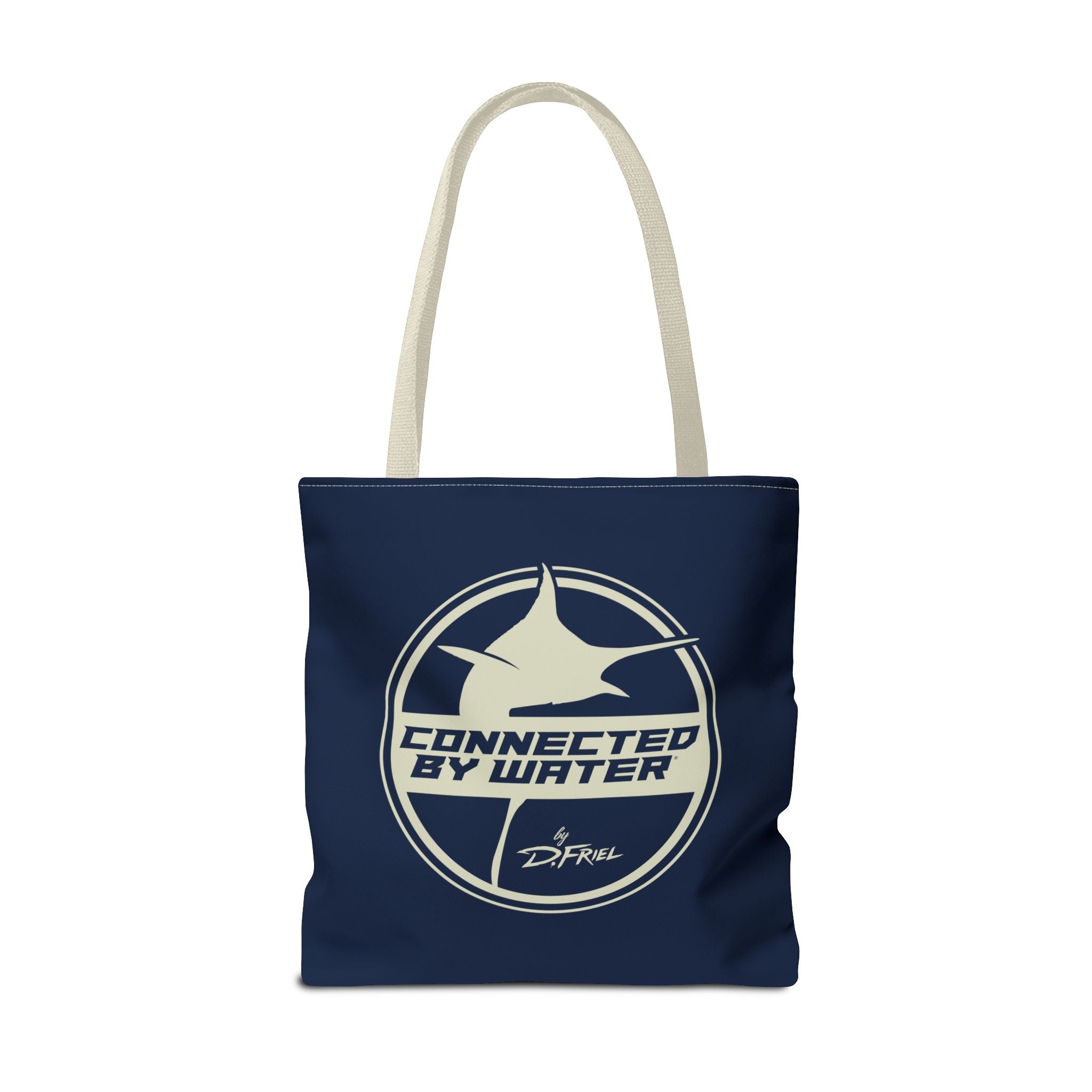 Connected Sportfish Logo Tote Bag | Parchment + Offshore Blue