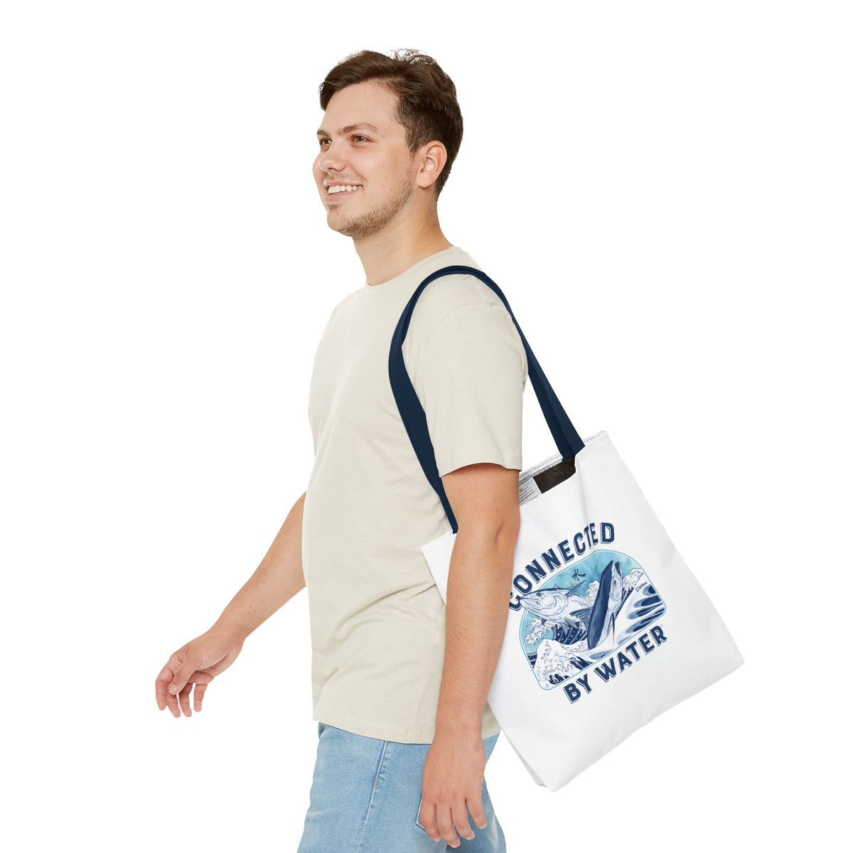Tsunagaru (Hokusai) Bluefin - Beach Tote - Eco-Friendly Beach Essential for Ocean Lovers