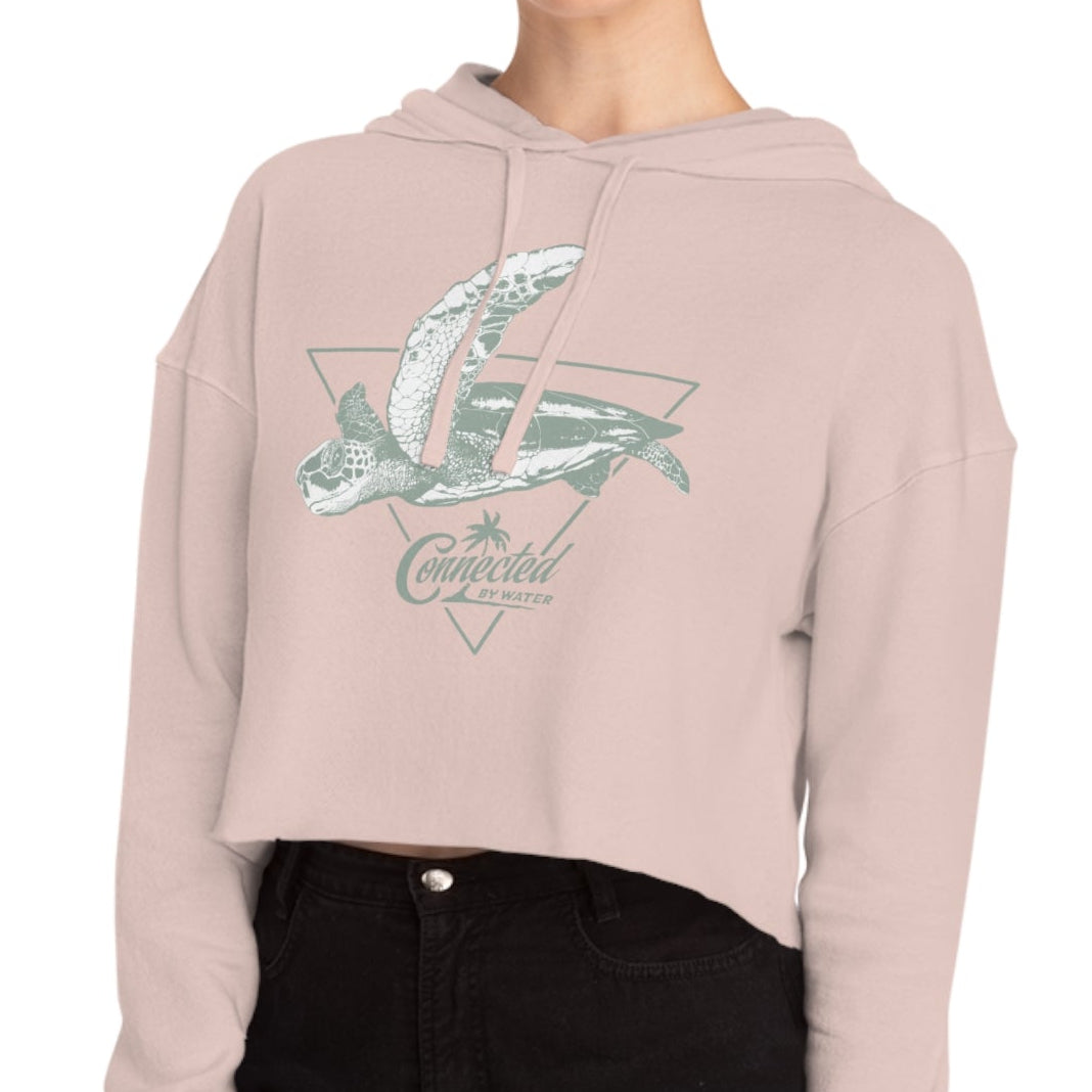 Turtle Art Cropped + Soft Hoodie Sweatshirt