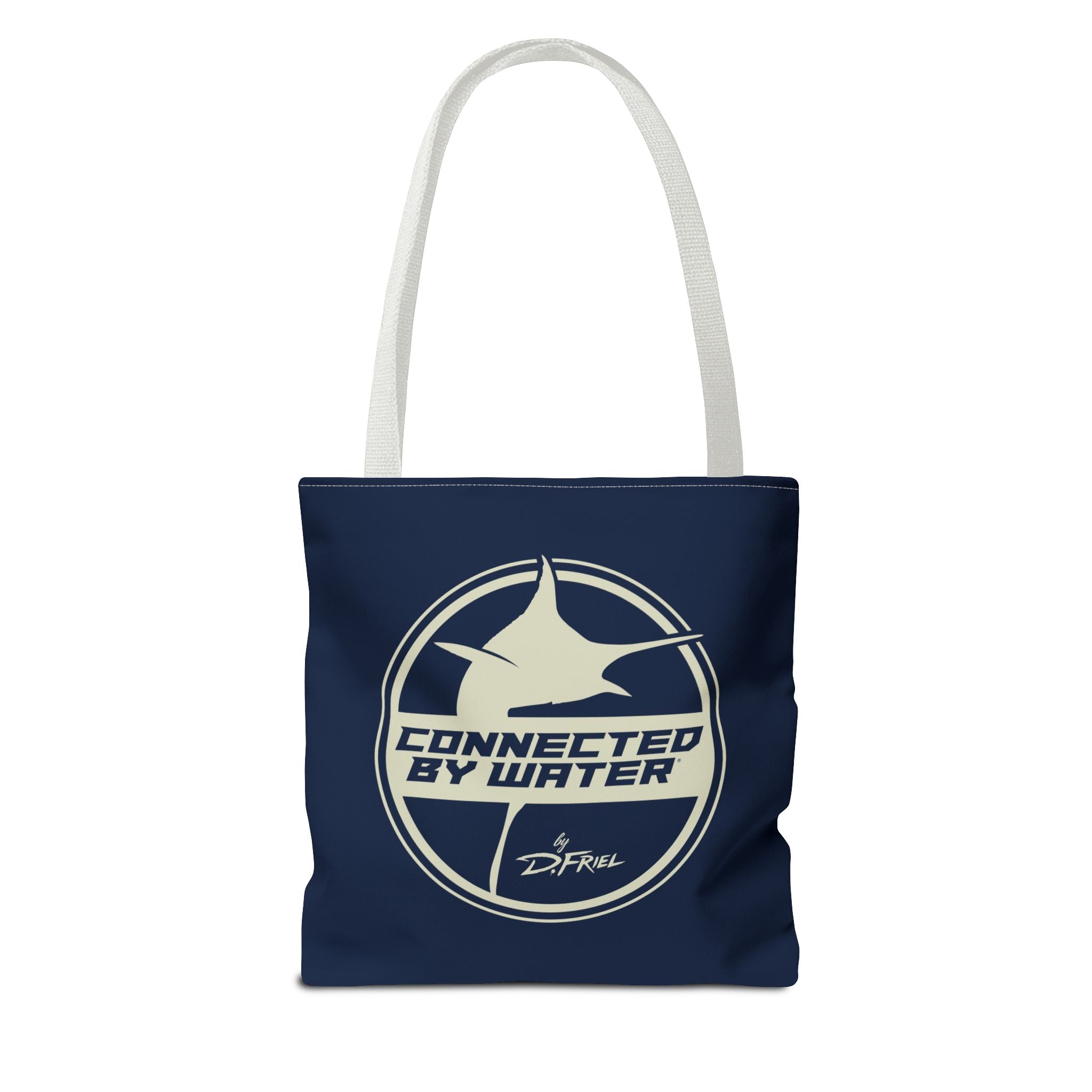 Connected Sportfish Logo Tote Bag | Parchment + Offshore Blue