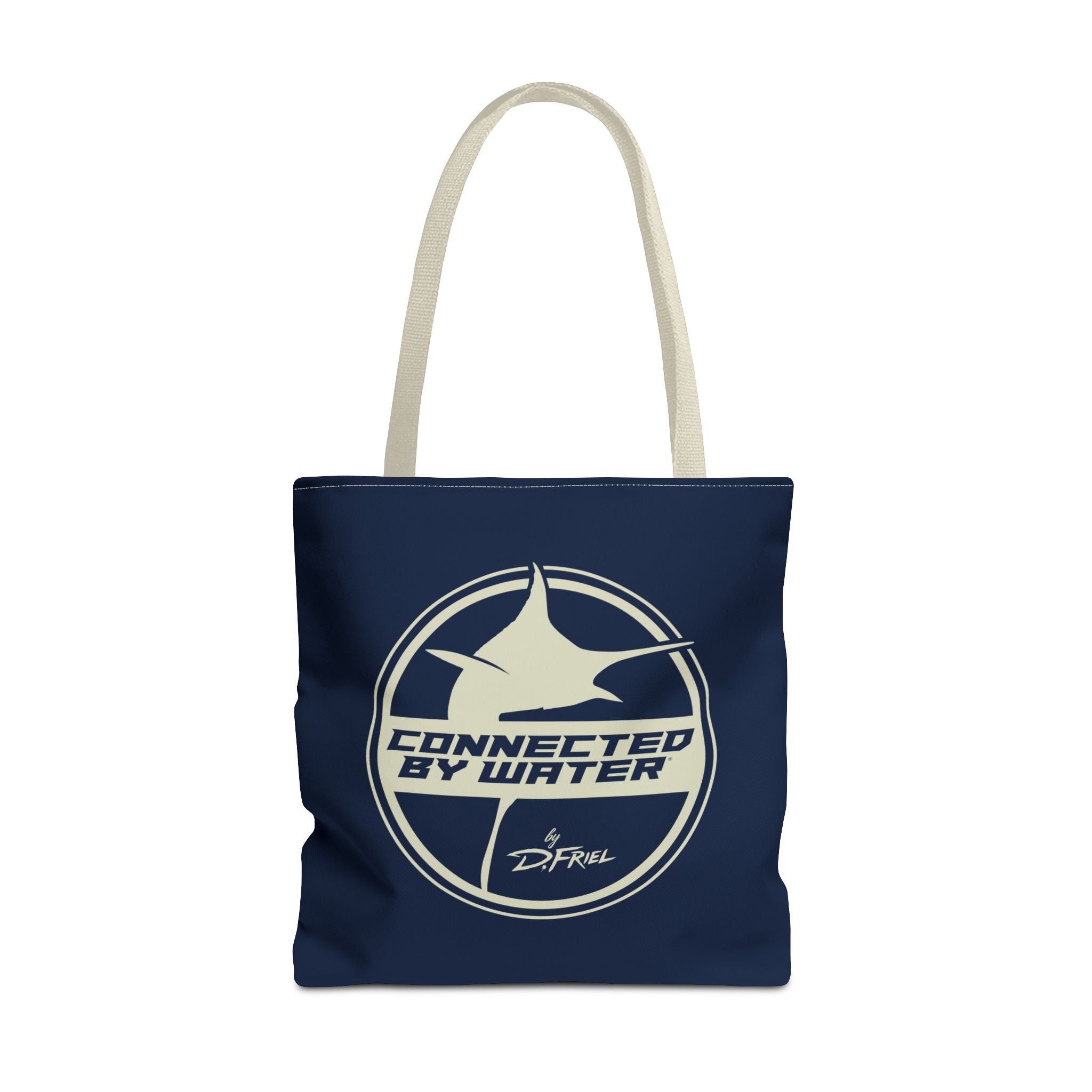 Connected Sportfish Logo Tote Bag | Parchment + Offshore Blue