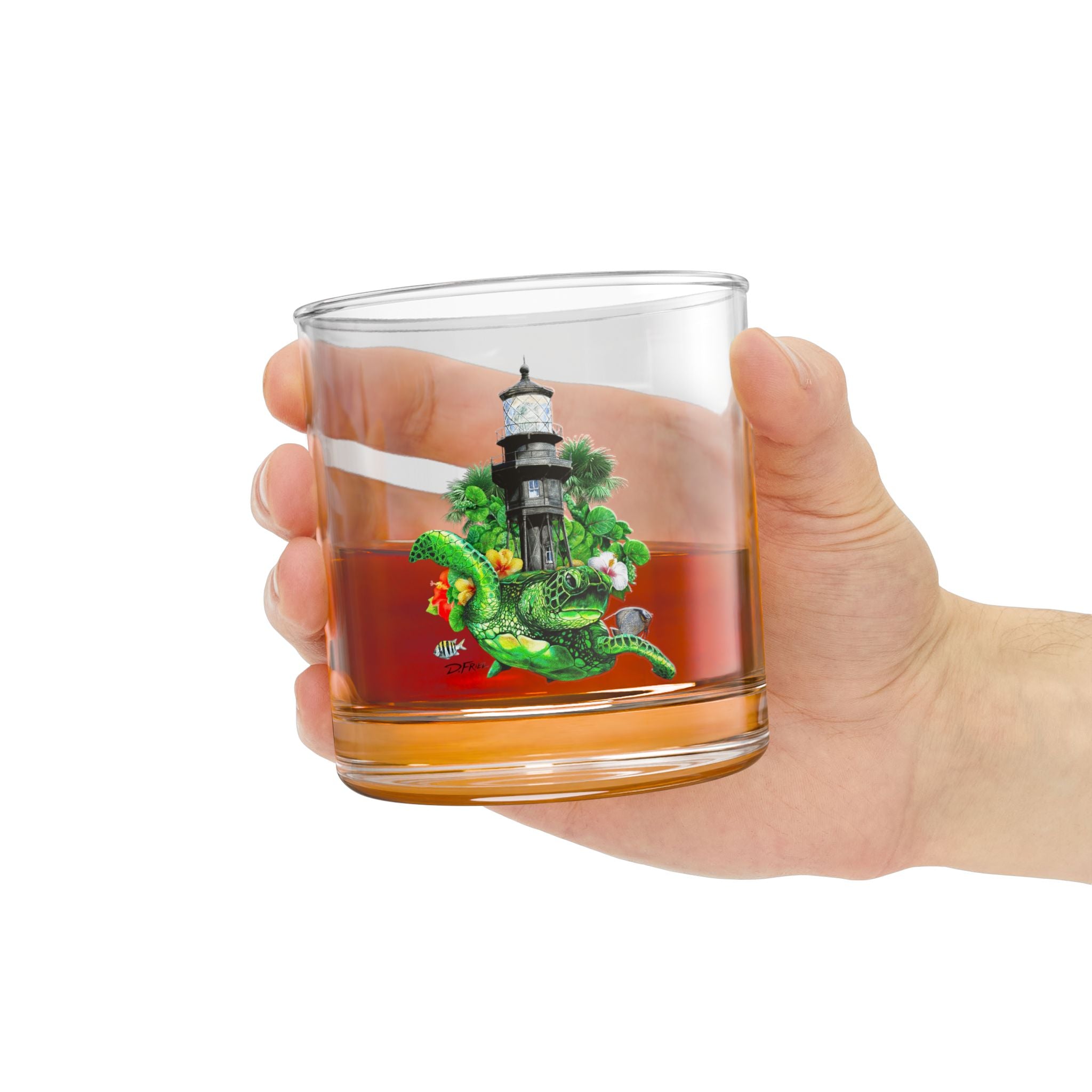 Hillsboro Lighthouse Turtle Whiskey Glass,  10oz