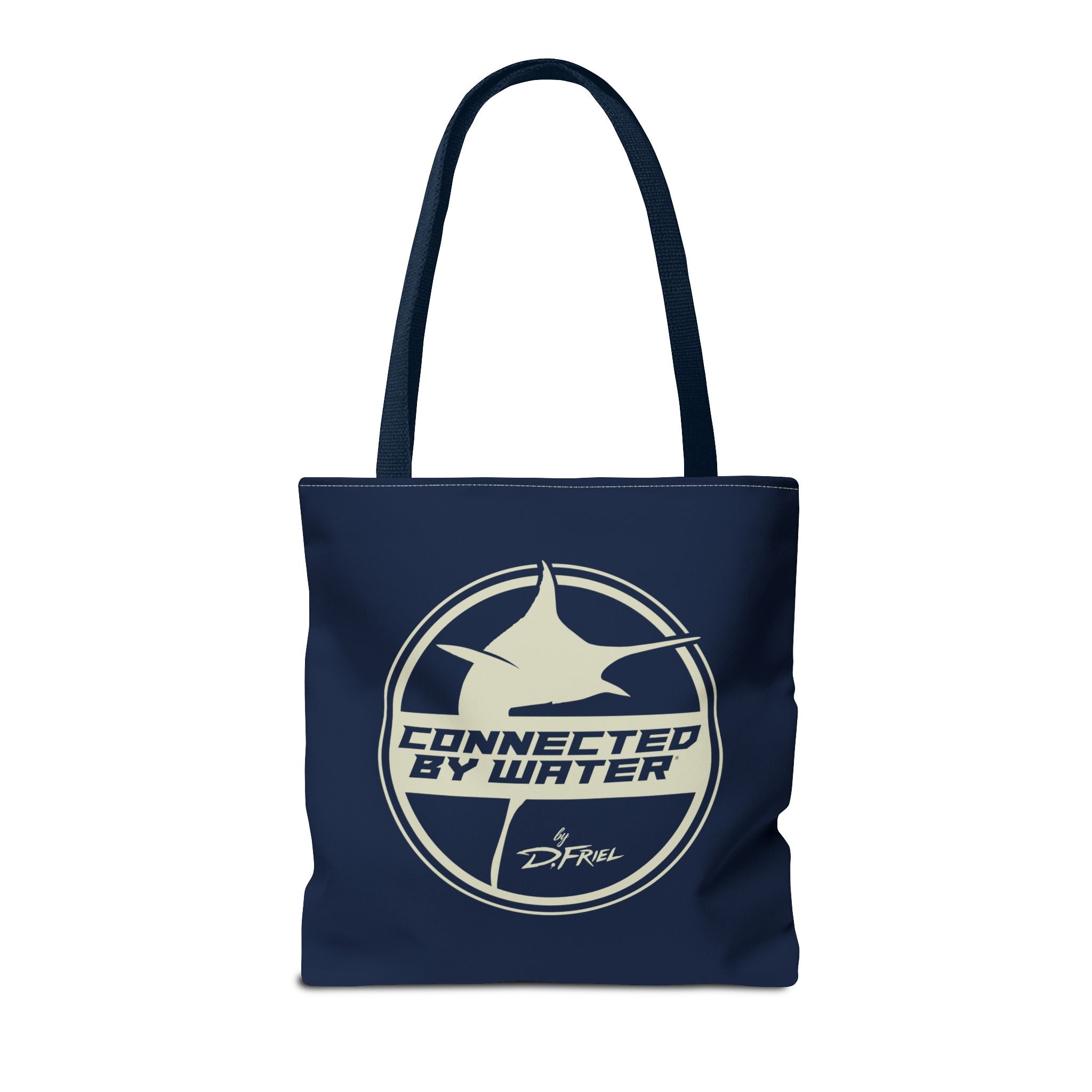 Connected Sportfish Logo Tote Bag | Parchment + Offshore Blue