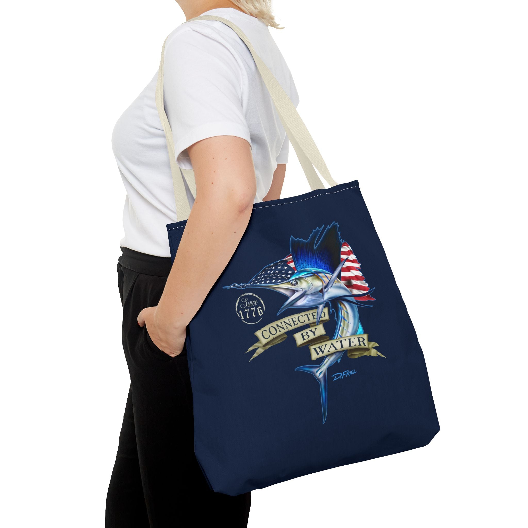 1776 Heritage Sailfish Tote Bag in Offshore Blue