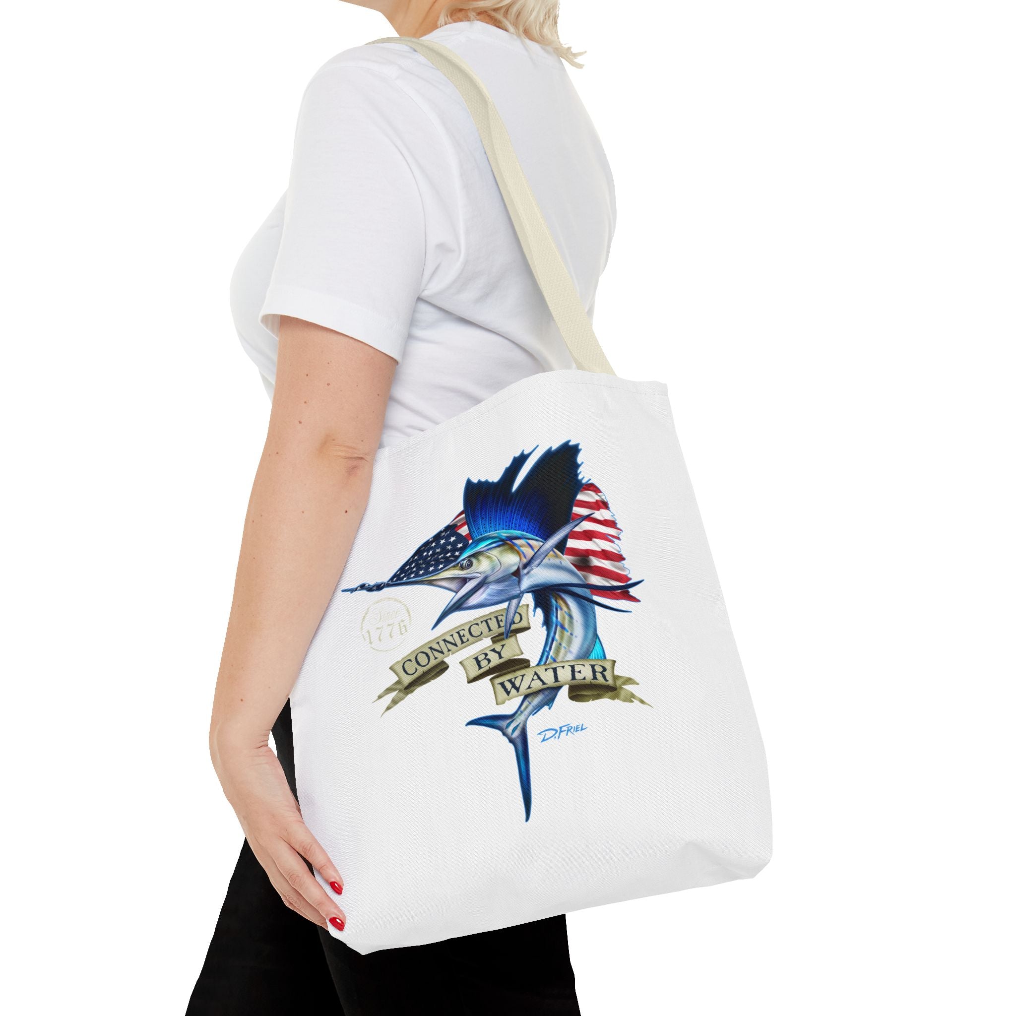 1776 Heritage Sailfish Tote Bag in White