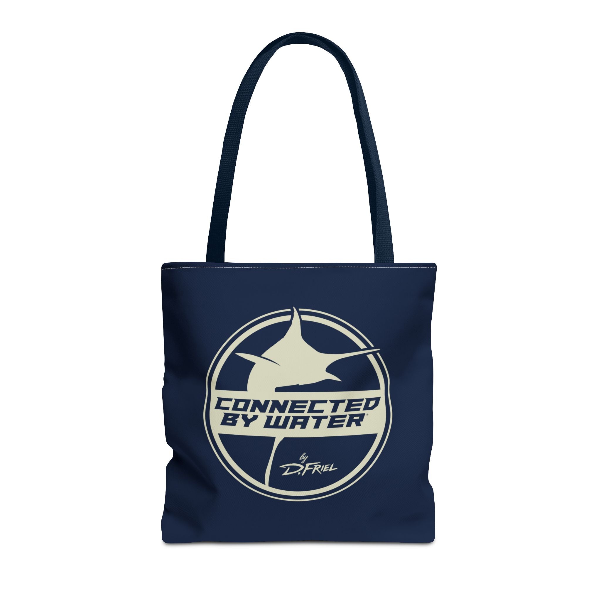 Connected Sportfish Logo Tote Bag | Parchment + Offshore Blue