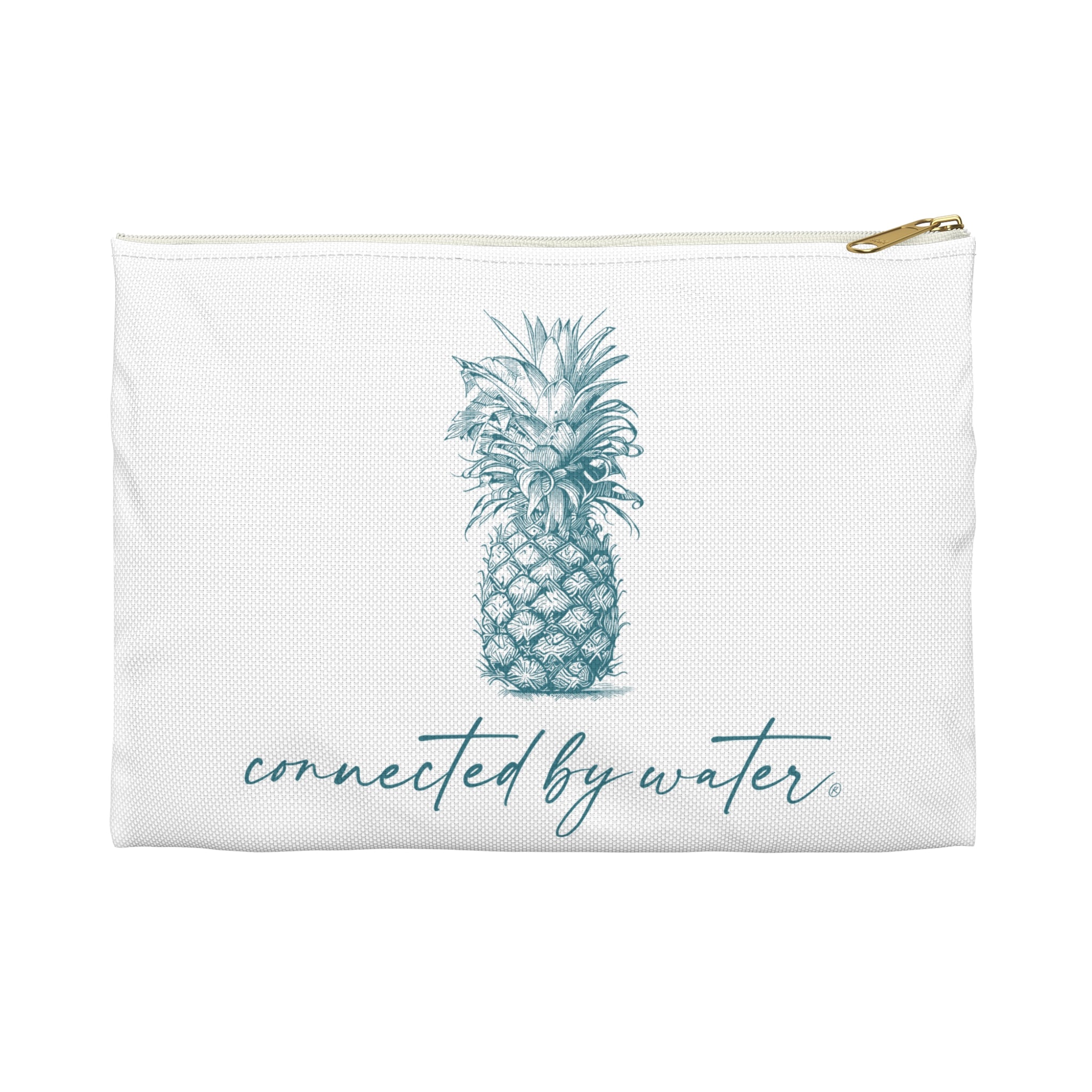 Palm Beach Breezy Pineapple Accessory Pouch / Double Sided