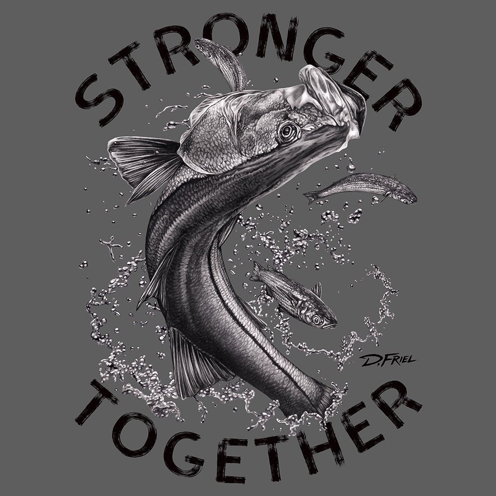 Last Chance! Performance LS Hooded - Stronger Together Shirt with Silver Snook Art