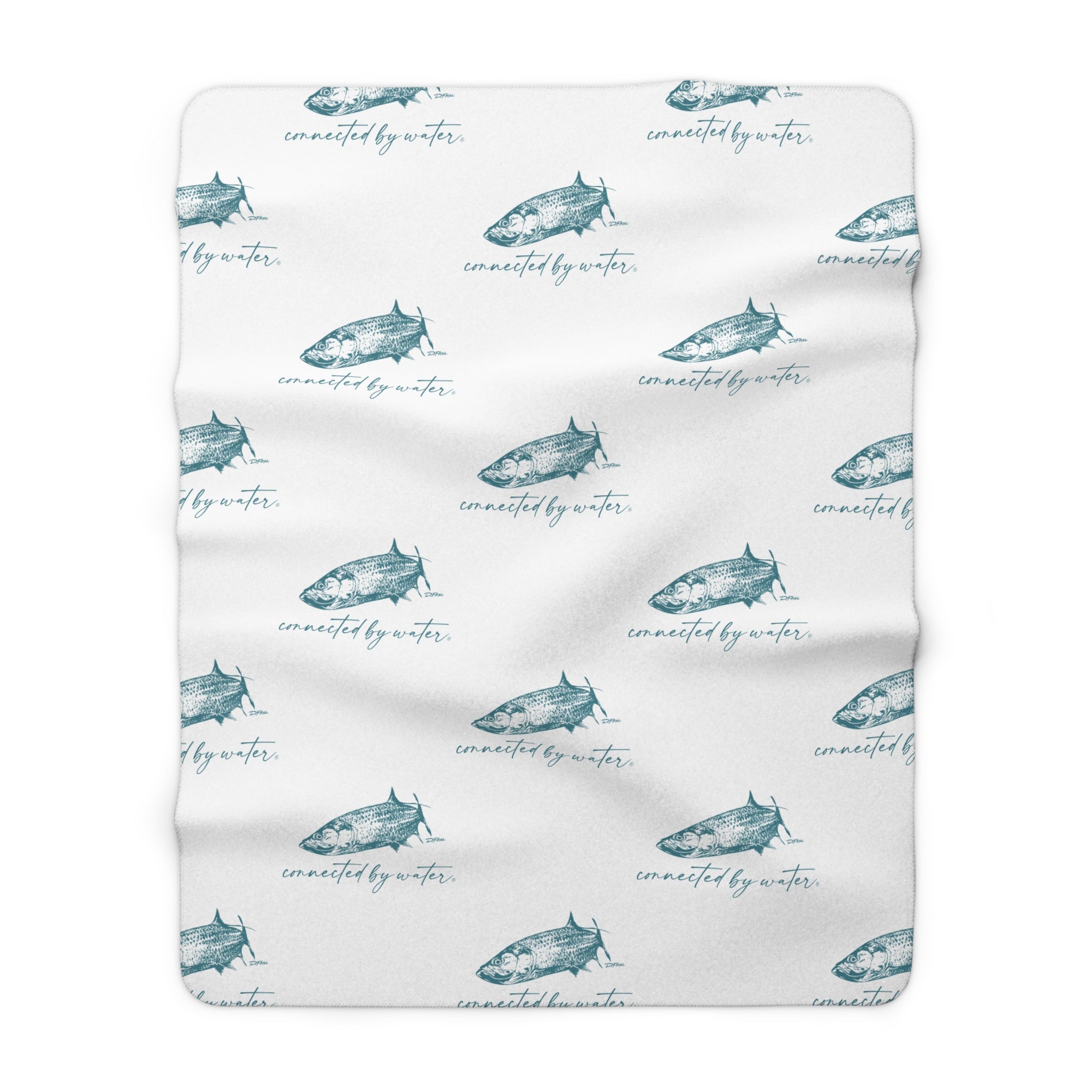 Palm Beach Breezy Tarpon Pattern -  Super Soft Sherpa Fleece Blanket