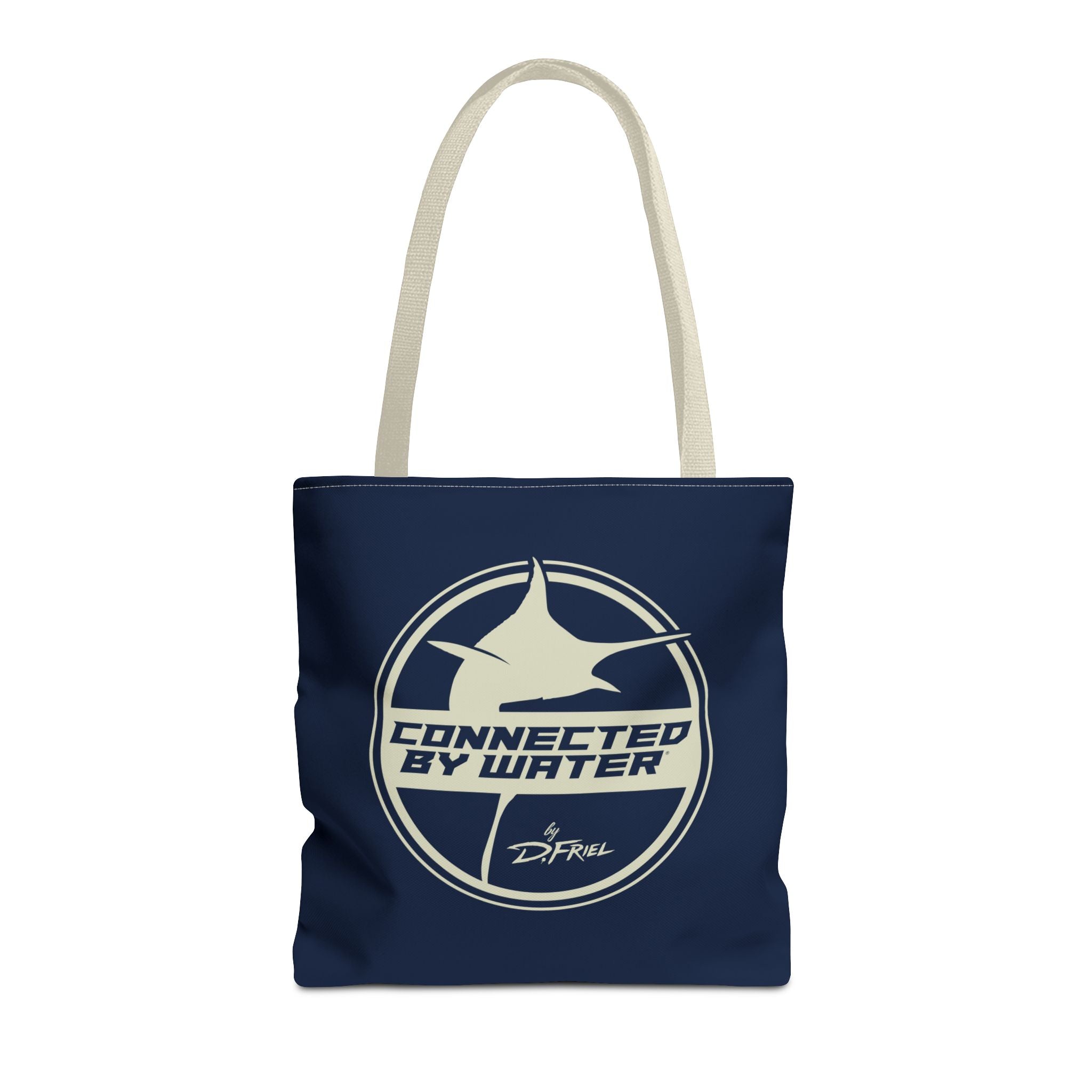 Connected Sportfish Logo Tote Bag | Parchment + Offshore Blue
