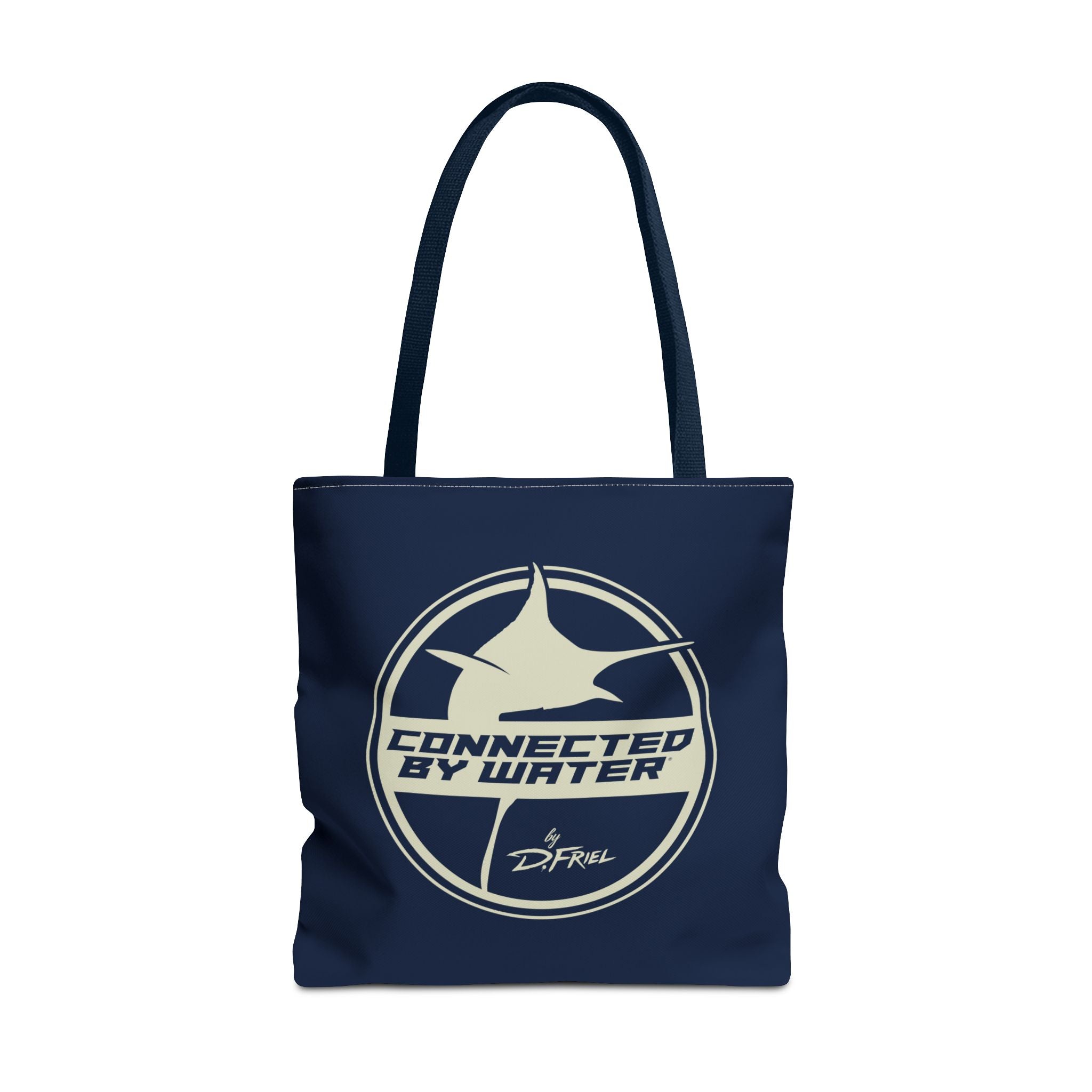 Connected Sportfish Logo Tote Bag | Parchment + Offshore Blue