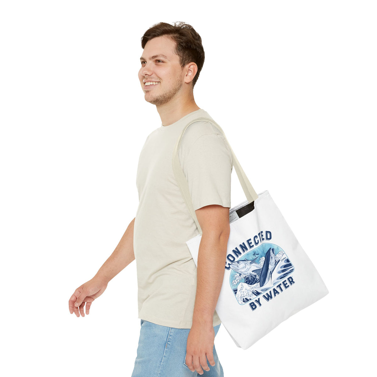 Tsunagaru (Hokusai) Bluefin - Beach Tote - Eco-Friendly Beach Essential for Ocean Lovers