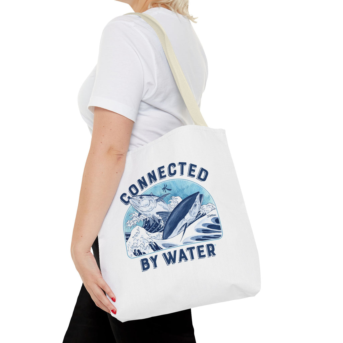 Tsunagaru (Hokusai) Bluefin - Beach Tote - Eco-Friendly Beach Essential for Ocean Lovers