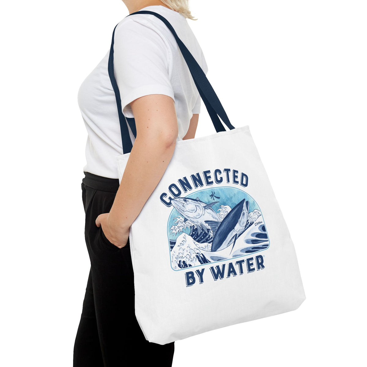 Tsunagaru (Hokusai) Bluefin - Beach Tote - Eco-Friendly Beach Essential for Ocean Lovers
