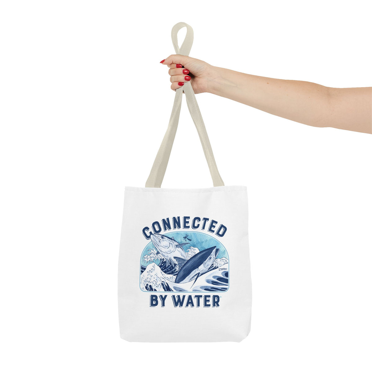 Tsunagaru (Hokusai) Bluefin - Beach Tote - Eco-Friendly Beach Essential for Ocean Lovers