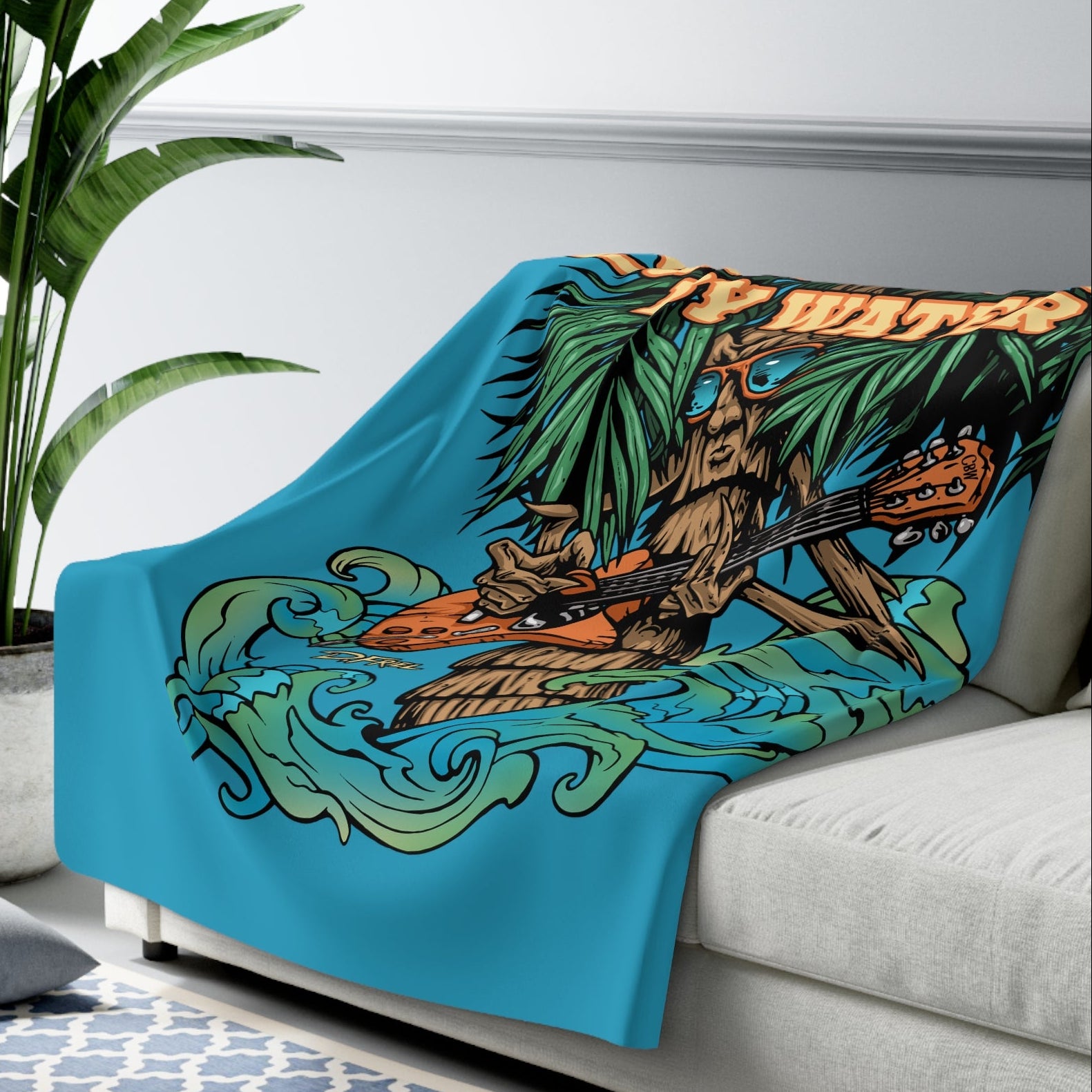 Palm Tree Island Jams - Sherpa Fleece Blanket